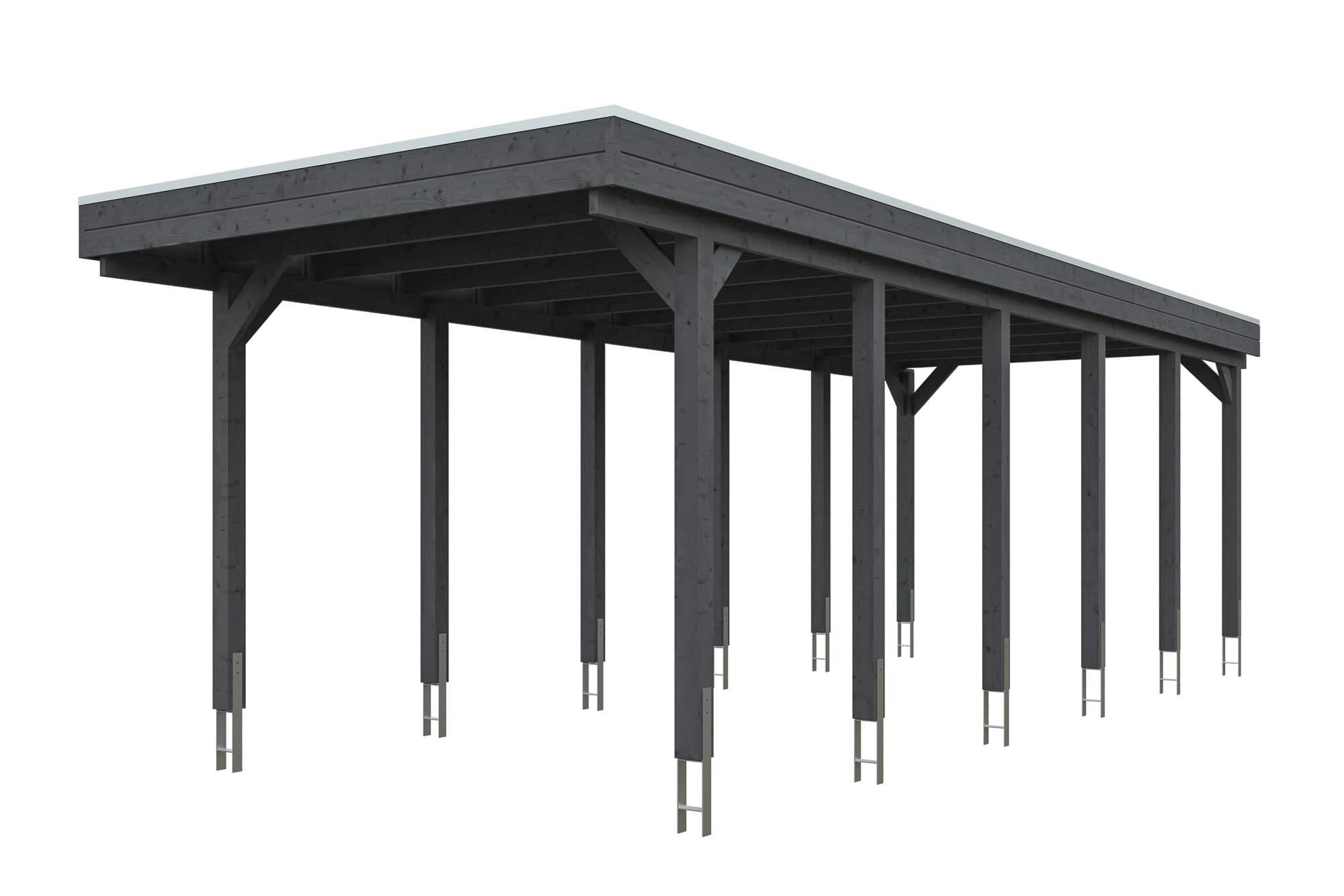 Produktbild: Carport Friesland 314 x 860 cm, farblich behandelt in schiefergrau