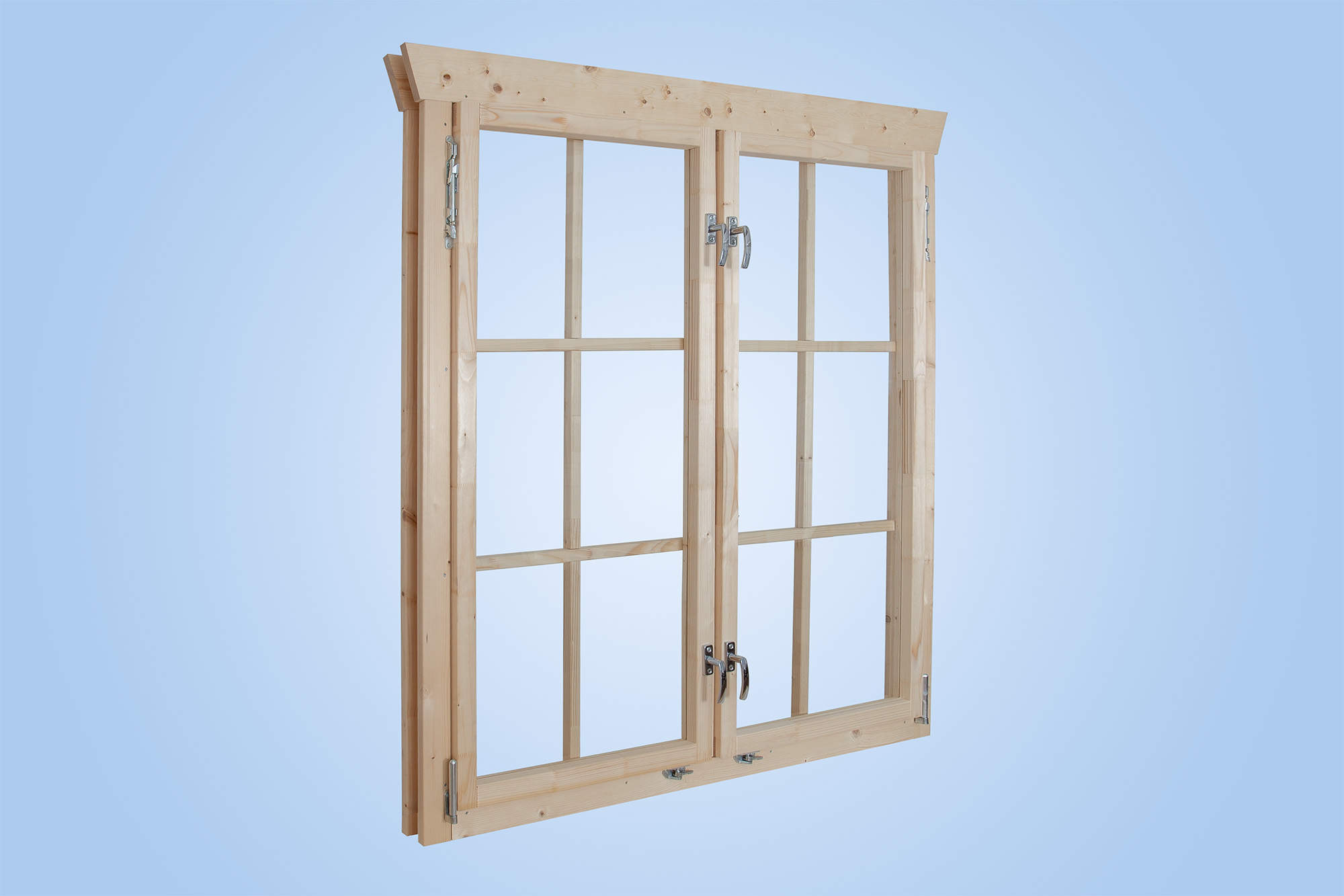 Fenster von innen, Darstellung mit Sprossen