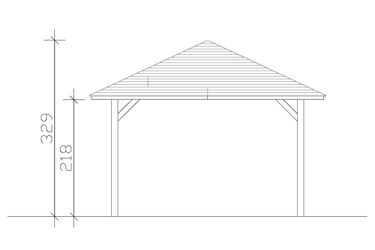 Grafik (Vorderansicht): Pavillon Cannes 439 x 439 cm