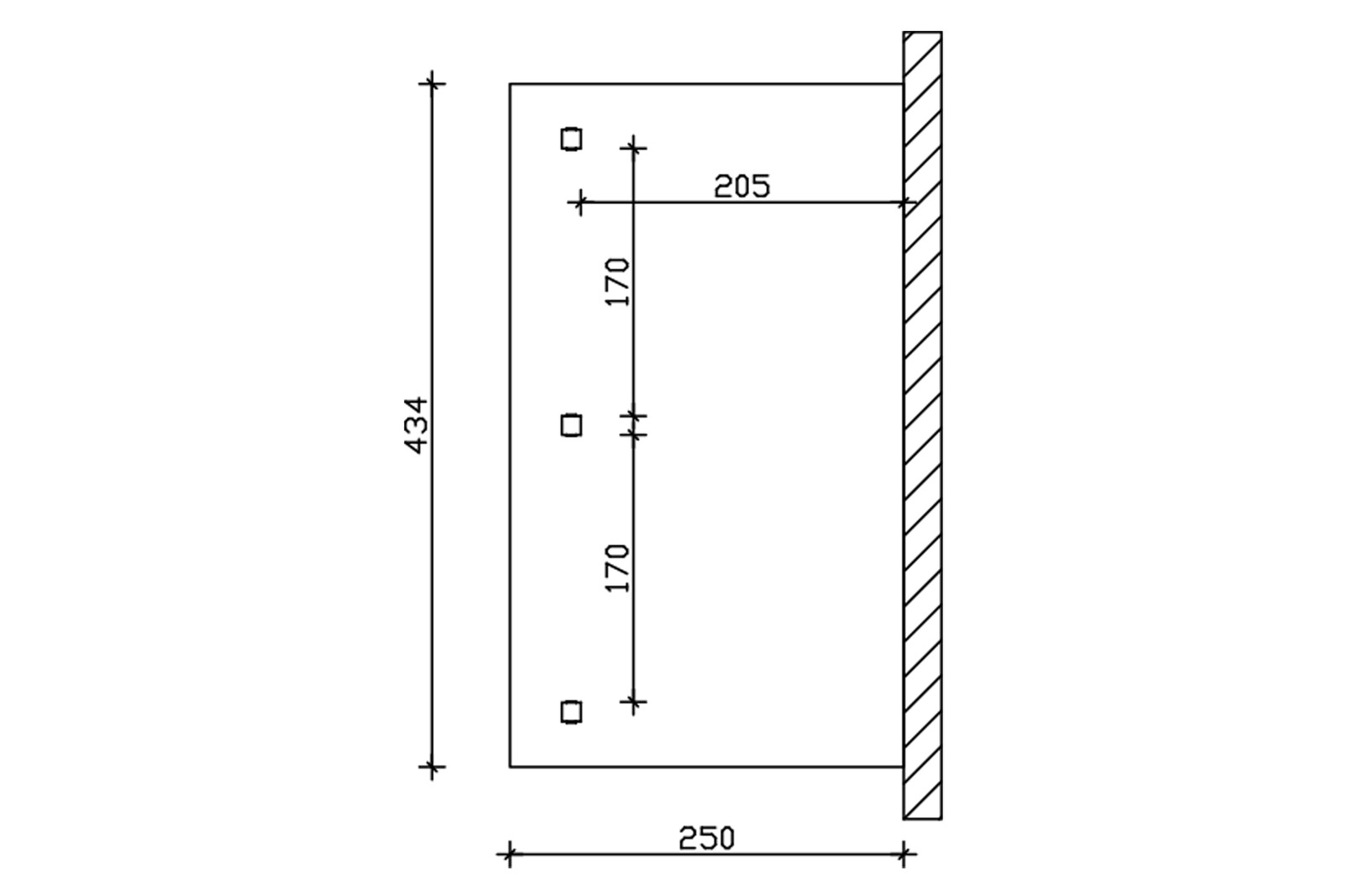 Terrace roof Andria 434 x 250 cm, glulam, untreated