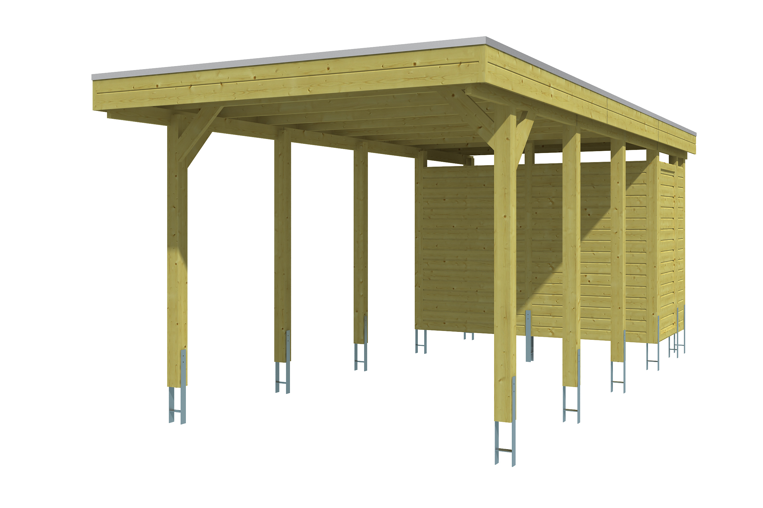 Produktbild: Carport Friesland 314 x 708 cm, mit Abstellraum