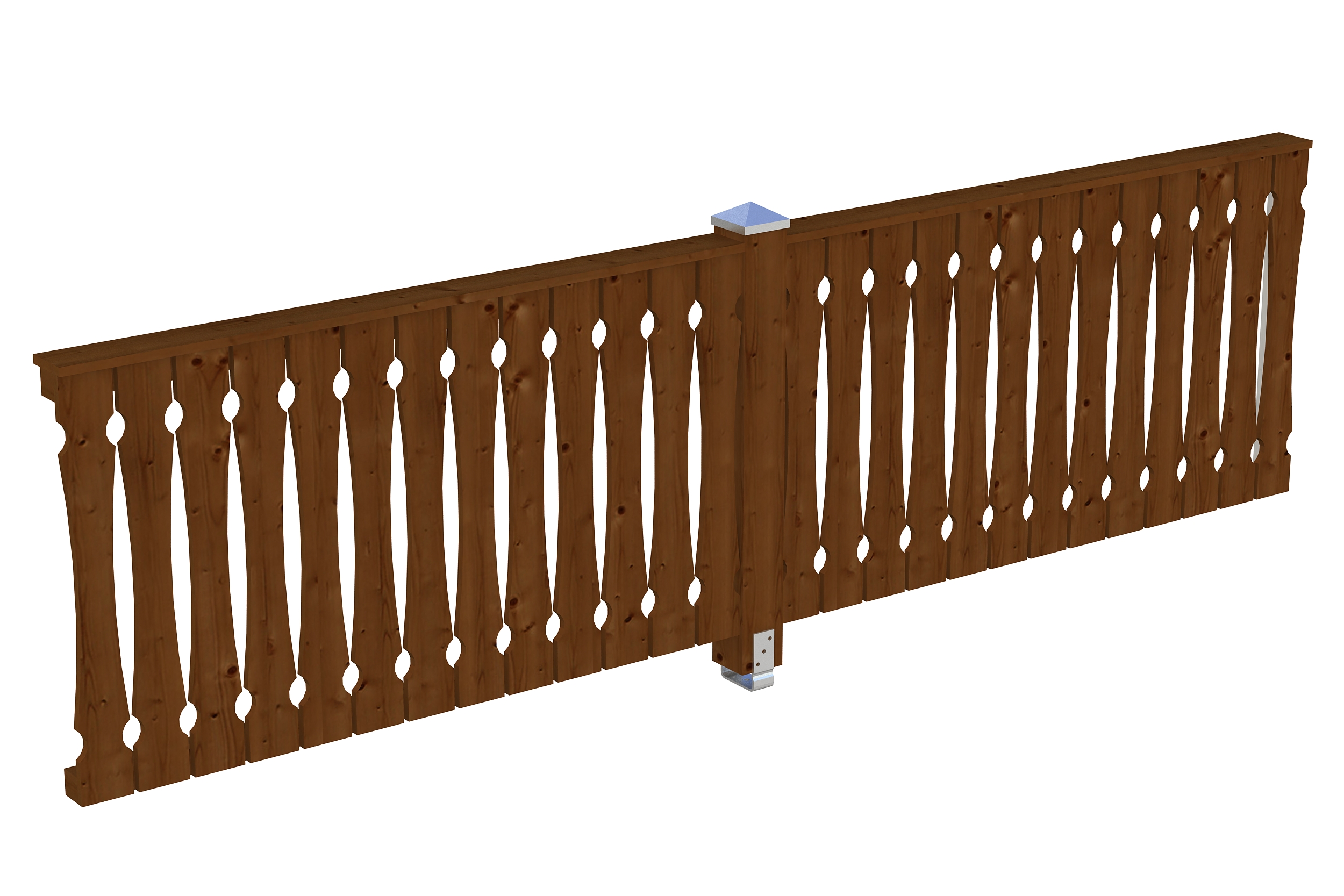 Brüstung Balkonschalung 355 x 96 cm, Fichte, nussbaum