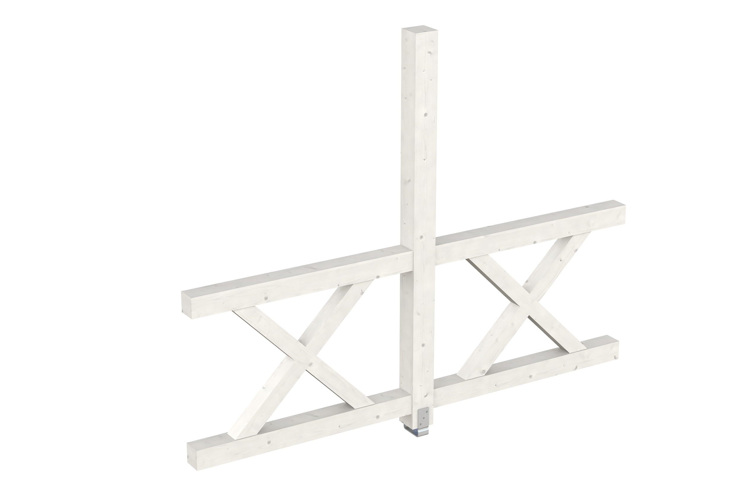 Boční stěna ondřejský kříž 243 x 210 cm, Smrk, lazura bílá