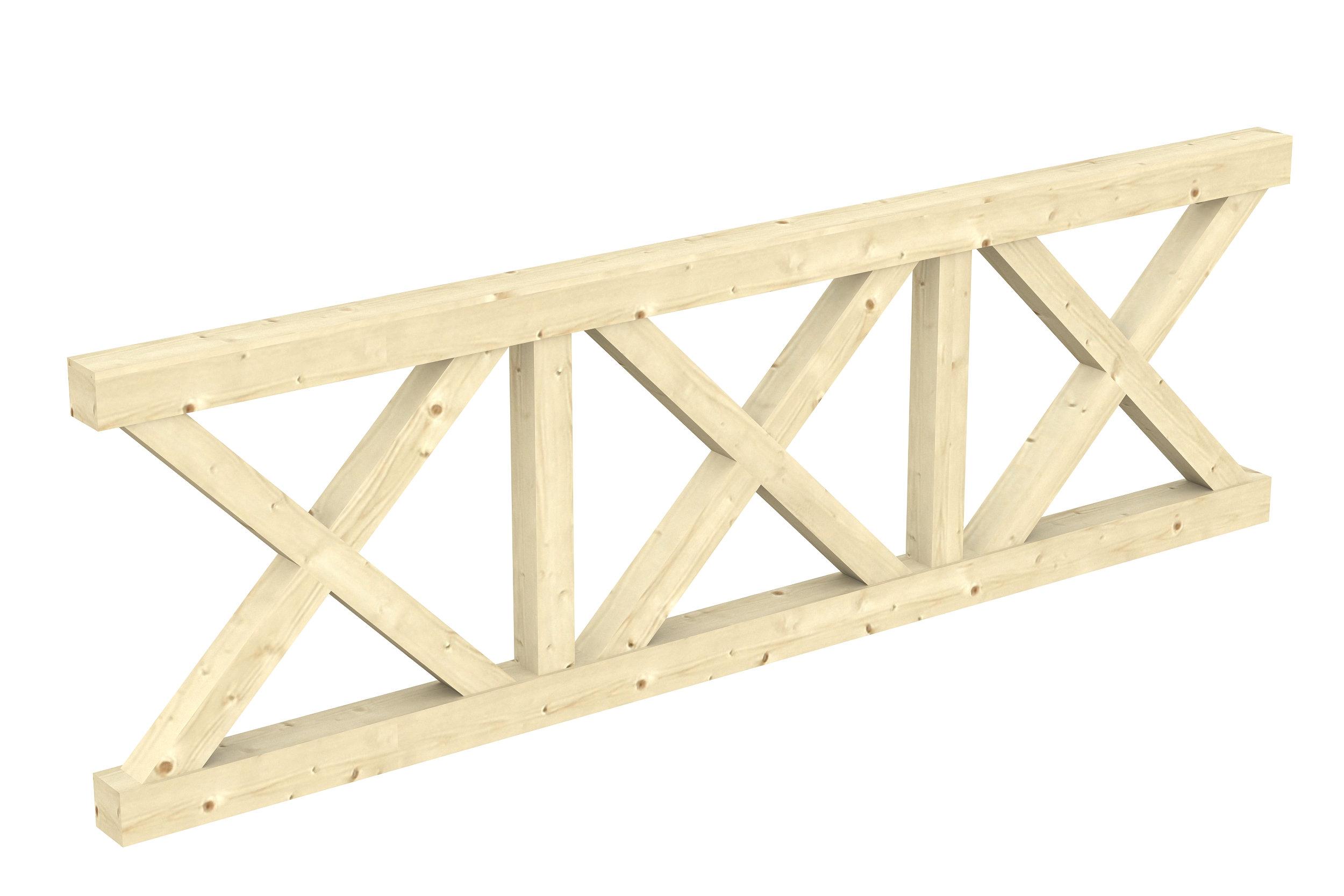 Brüstung Andreaskreuz 270 x 84 cm, Fichte, natur