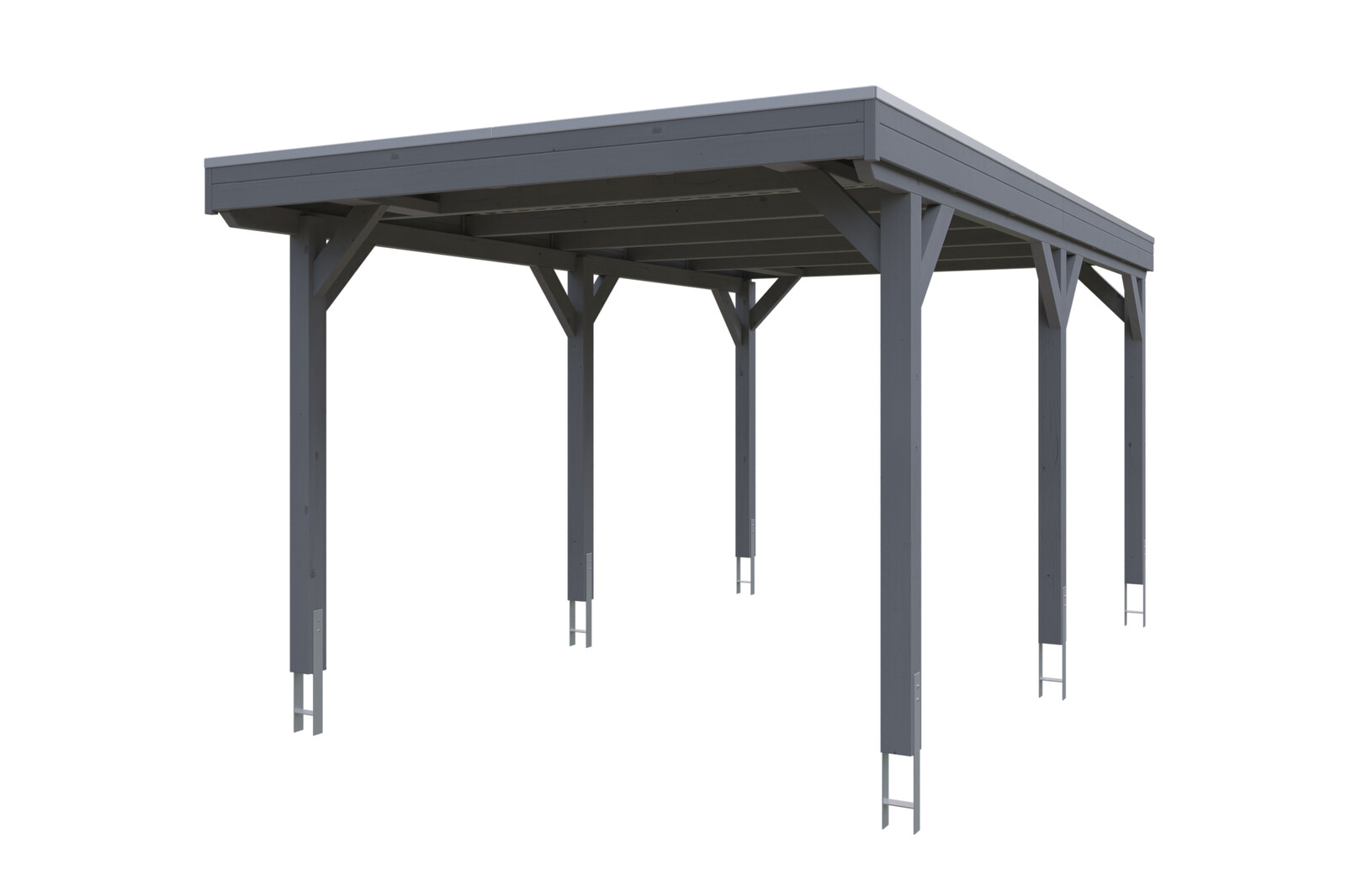 Carport Grunewald 321 x 554 cm mit EPDM-Dach, schiefergrau