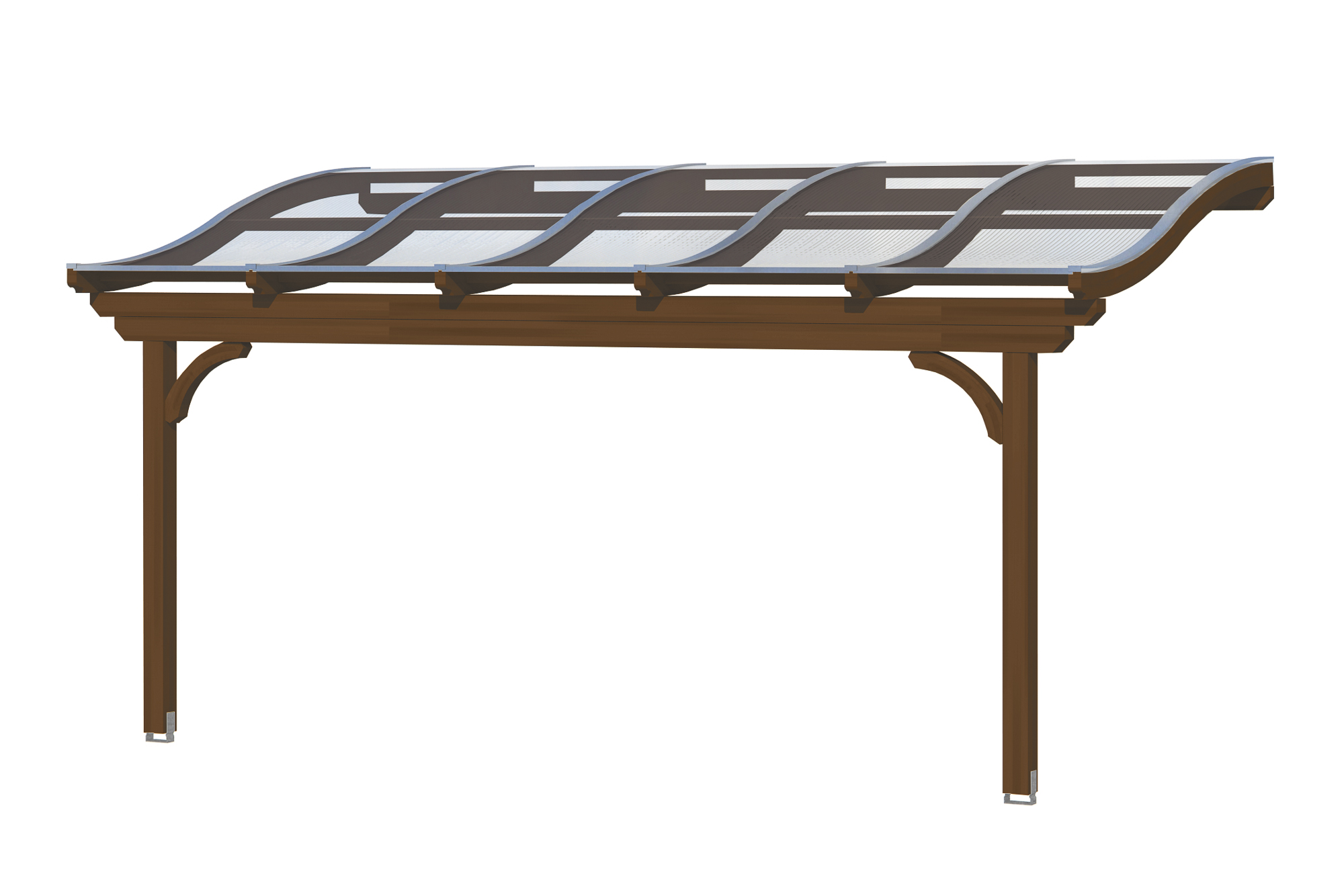 Produktbild: Terrassenüberdachung Verona, Breite 541 cm, farblich behandelt in nussbaum