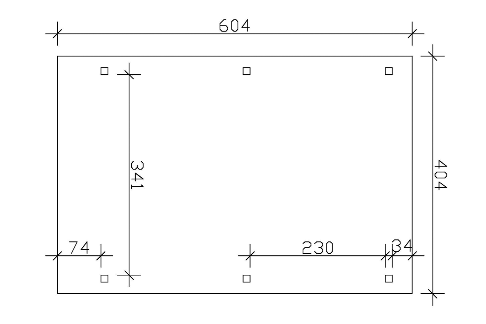 Grafik (Grundriss): Carport EmslandCaravan 404 x 604 cm