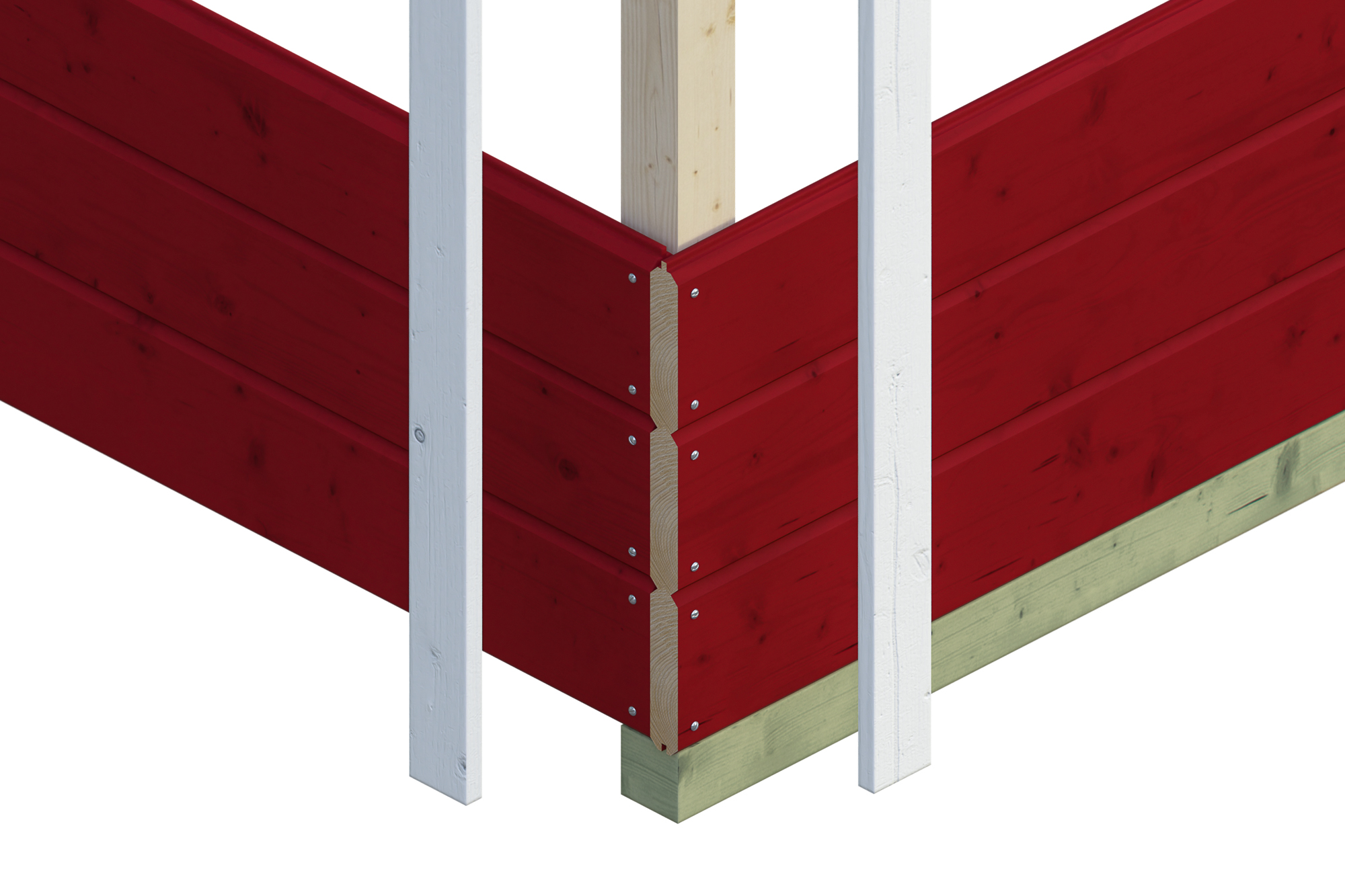 Abri de jardin HENGELO 250x300cm, 28mm, traitement coloré rouge suédois