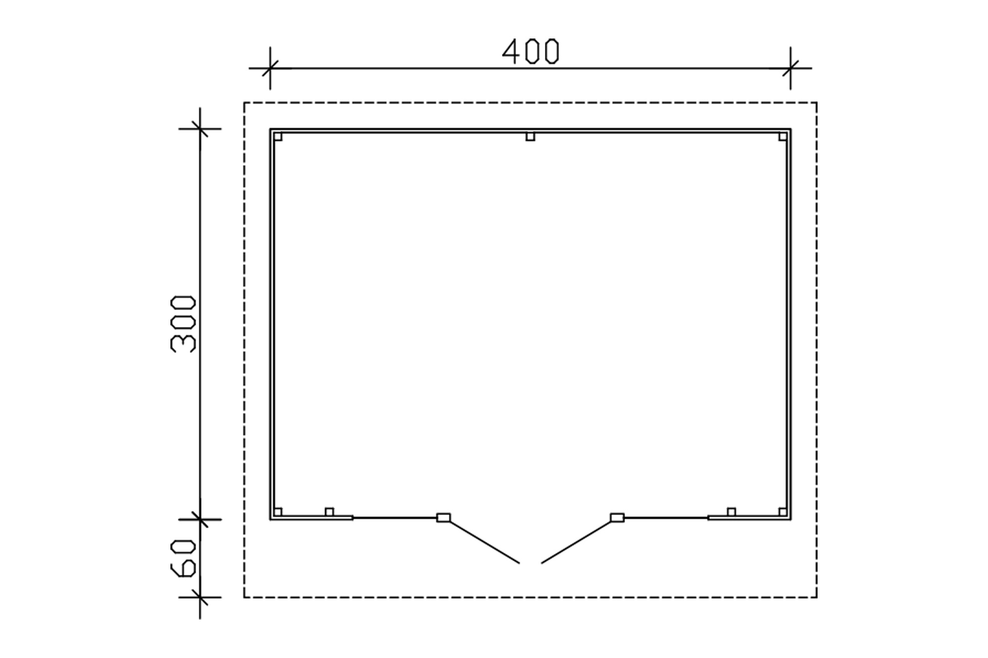 Abri de jardin OSTENDE 2, 400x300cm, 28mm, traitement coloré rouge suédois