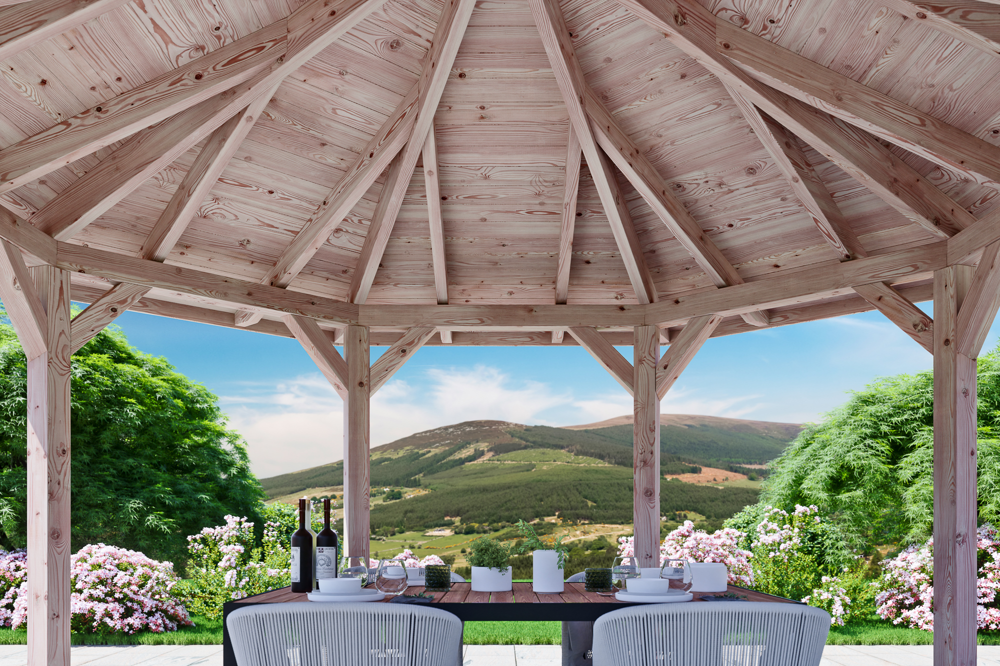 Detailbild: Innenansicht Pavillon Lyon 2, farblich unbehandelt