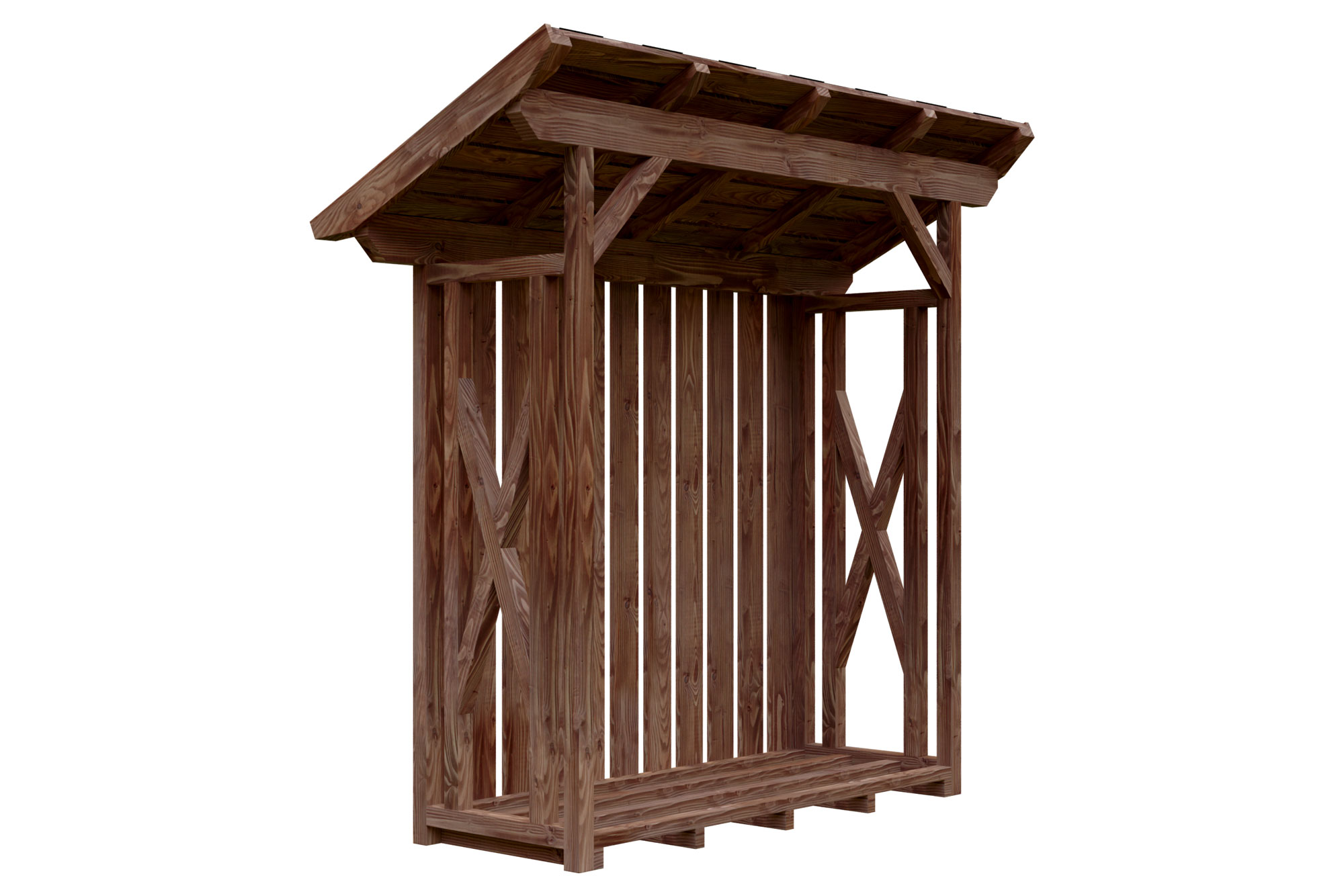 Abri bûches LARS 1, 240x102cm, traitement coloré noyer