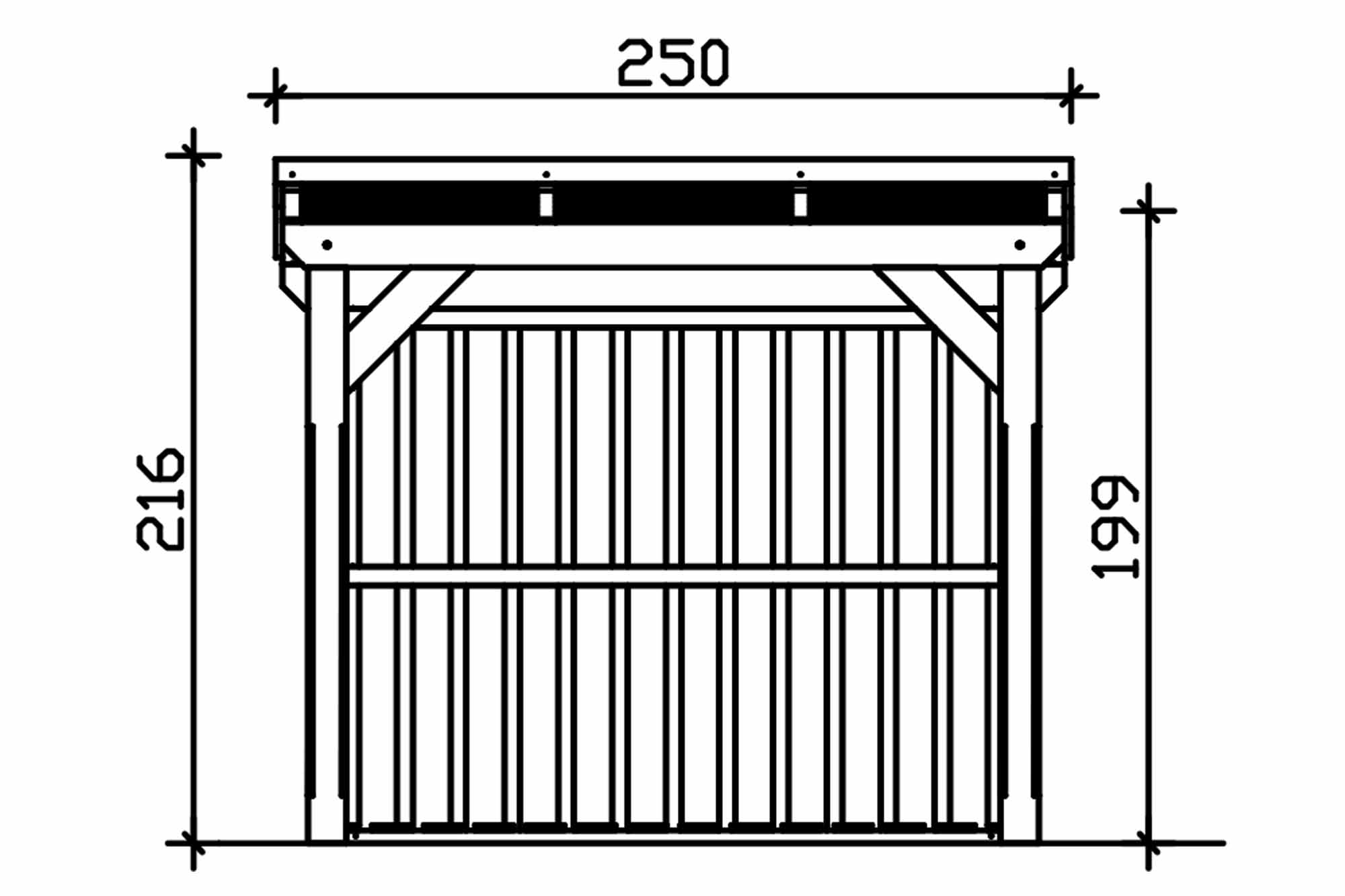 Wooden shelter Holm 1, 250 x 144 cm