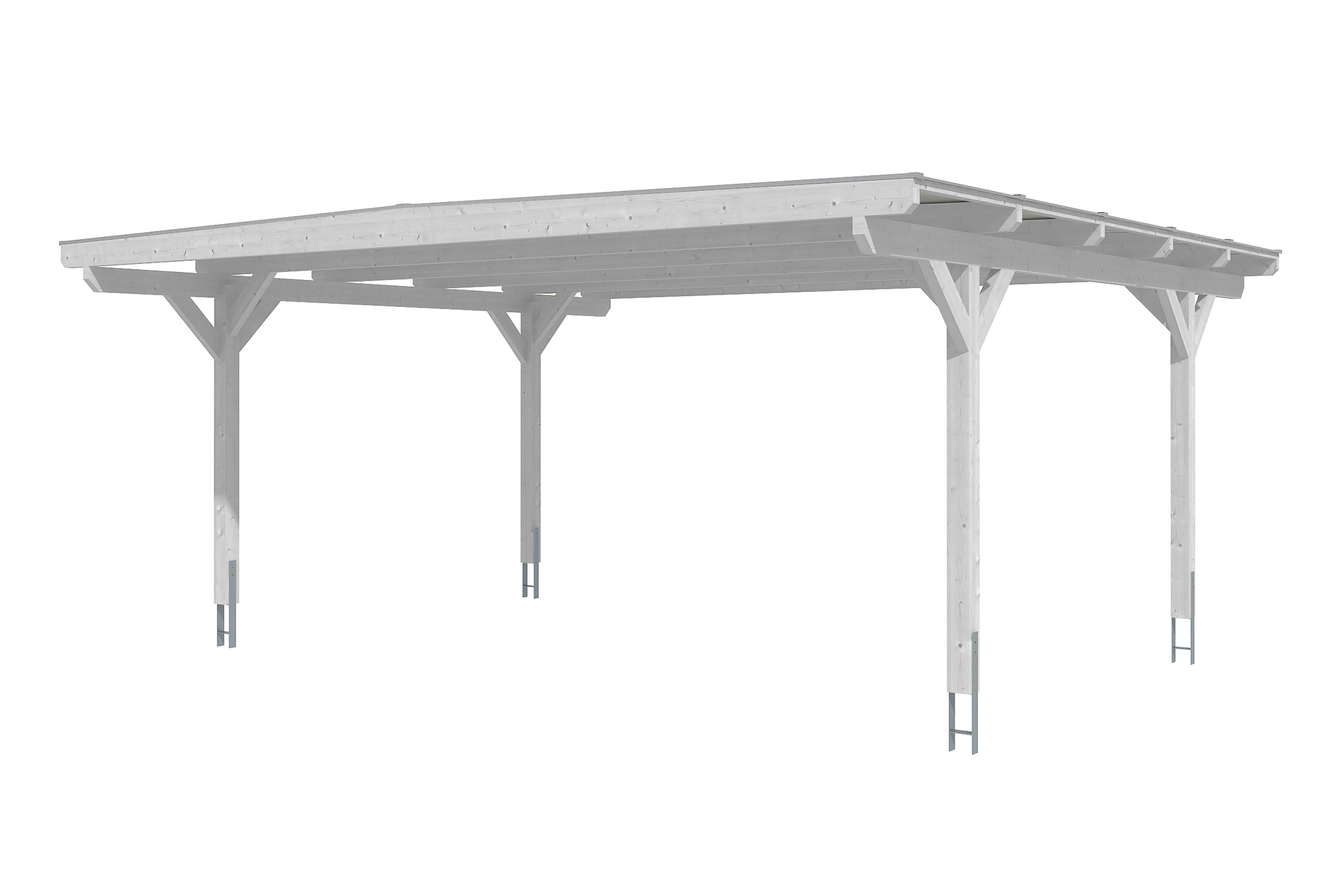 Produktbild: Carport Odenwald 640 x 541 cm, farblich behandelt in weiß