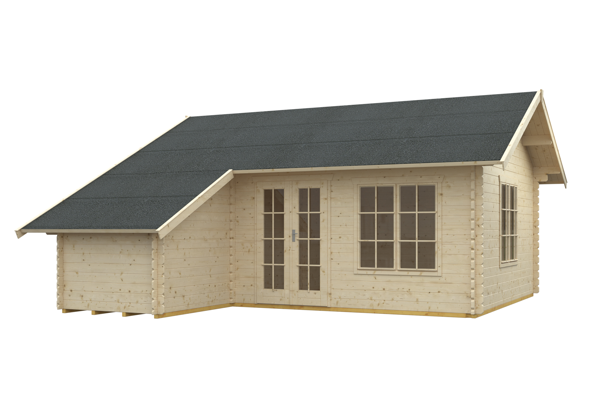 Abri de jardin ESBJERG 3, 420x560cm, avec remise, 45mm, non traité