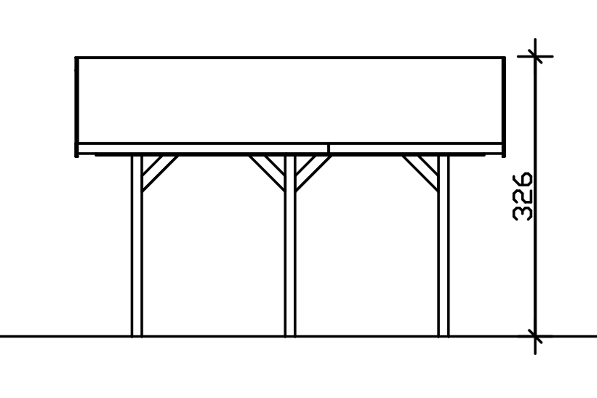 Grafik (Schnitt): Carport Wallgau 430 x 500 cm