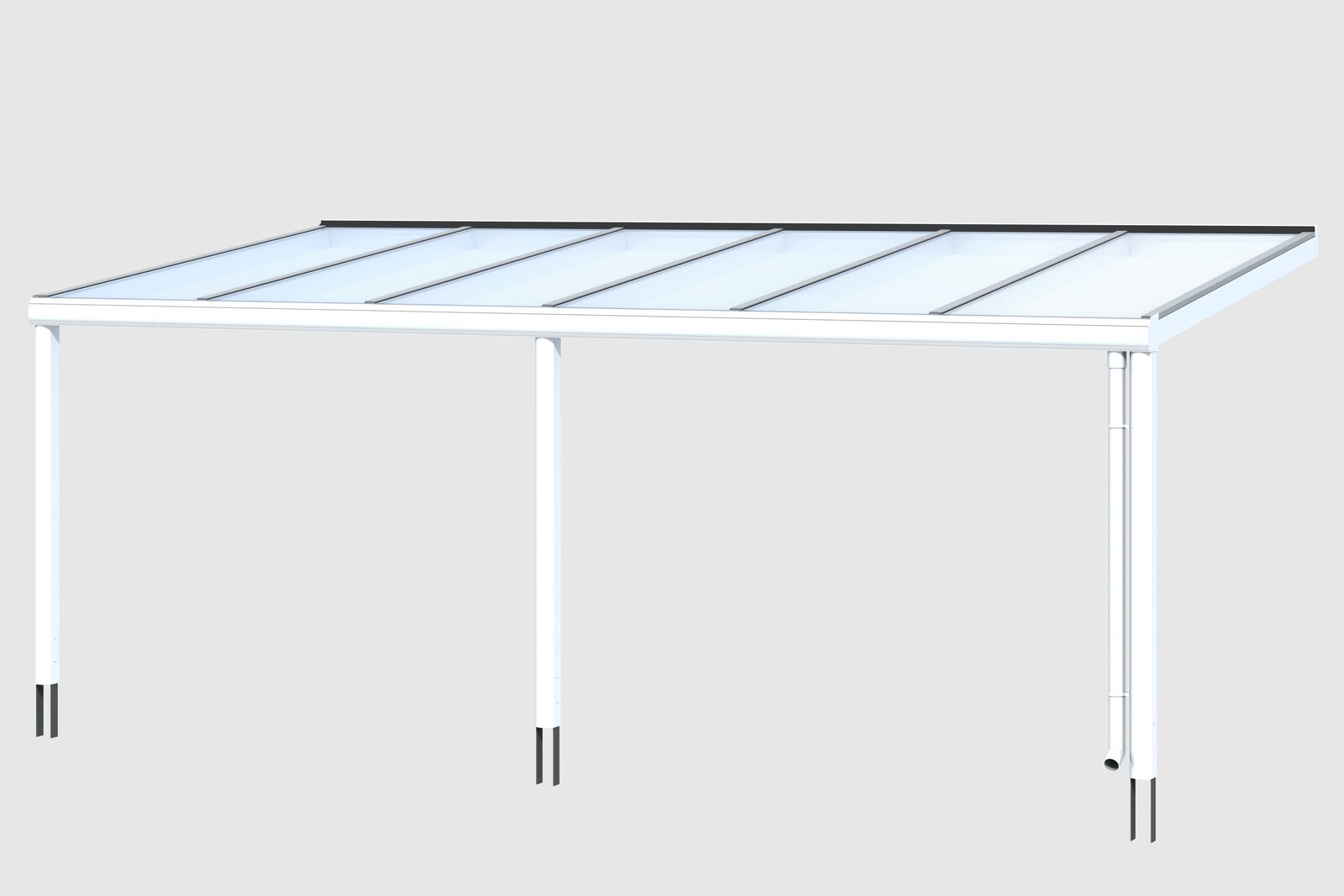 Terrassenüberdachung Garda 648 x 257 cm, Aluminium, weiß