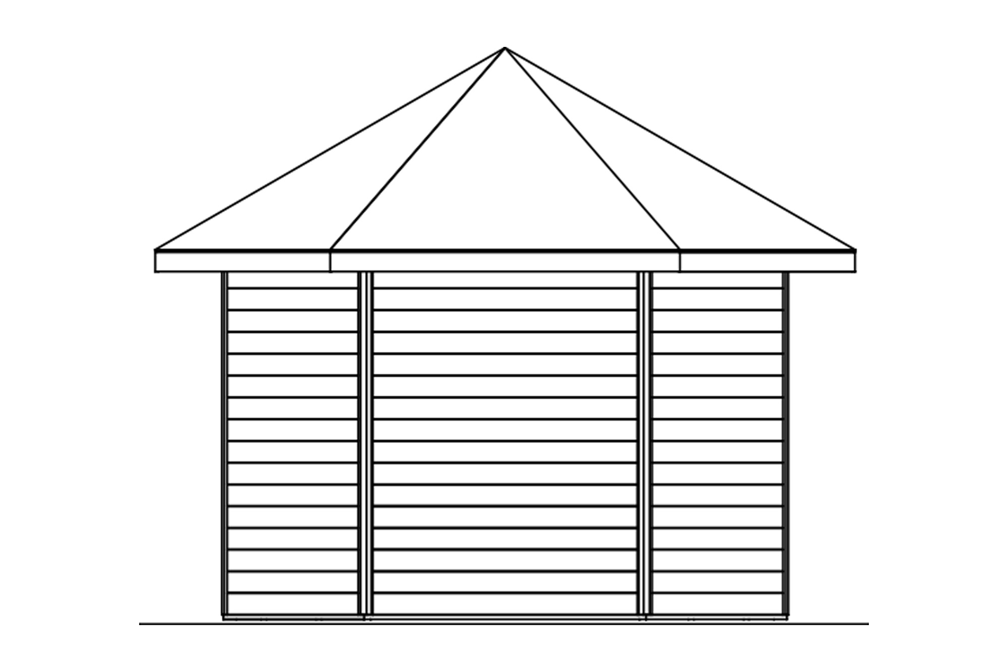 Pavillon Almelo 350x303cm, schiefergrau