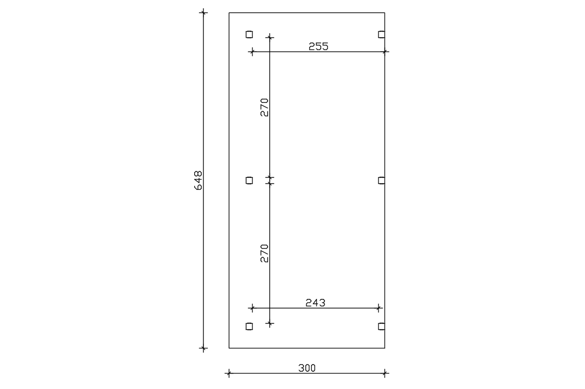 Terrace roof Siena 648 x 300 cm, glulam, colour pre-treated light oak