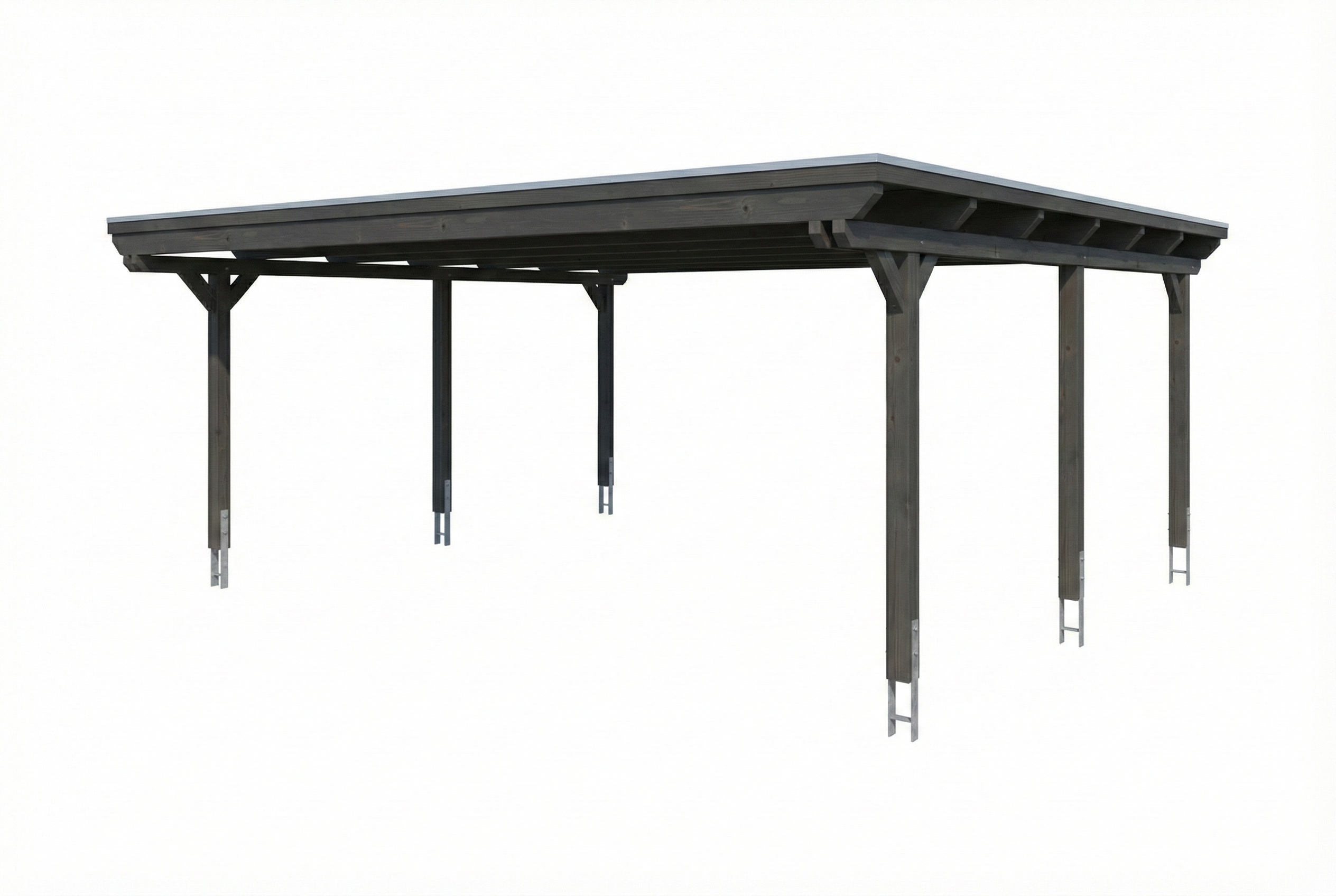 Carport Emsland 609 x 604 cm met EPDM dak, leigrijs