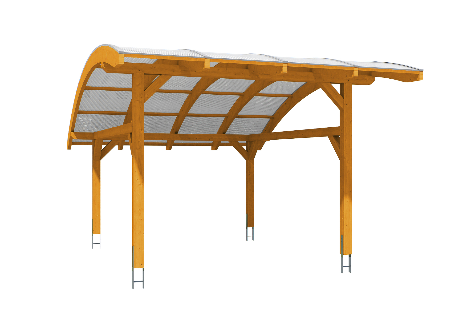 Produktbild: Carport Schwaben 434 x 630 cm, farblich behandelt in eiche hell