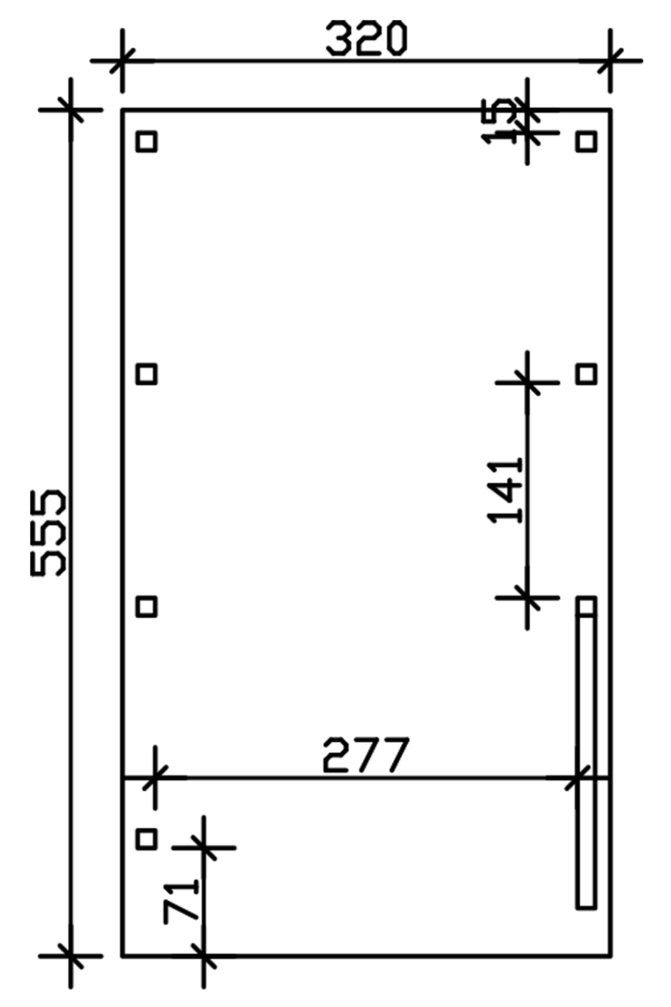 Carport Friesland Set E, 320 x 555 cm, mit einem Einfahrtsbogen, anthrazit