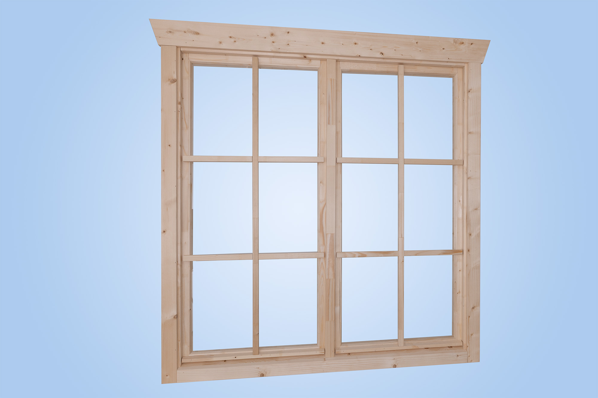 Fenster von außen, Darstellung mit Sprossen