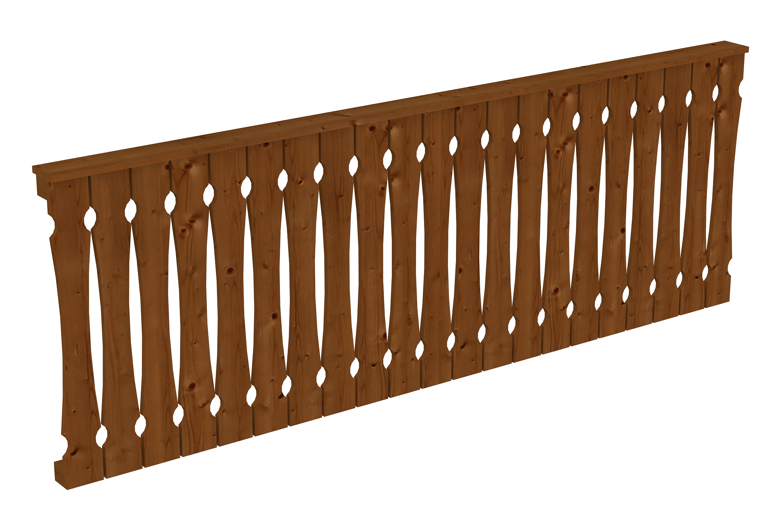 Brüstung Balkonschalung 270 x 96 cm, Fichte, nussbaum