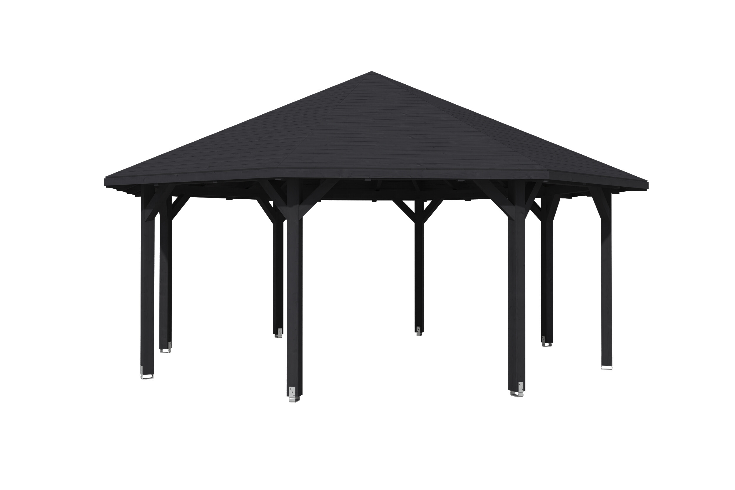 Gazebo Nice 4, glulam, pre-treated anthracite