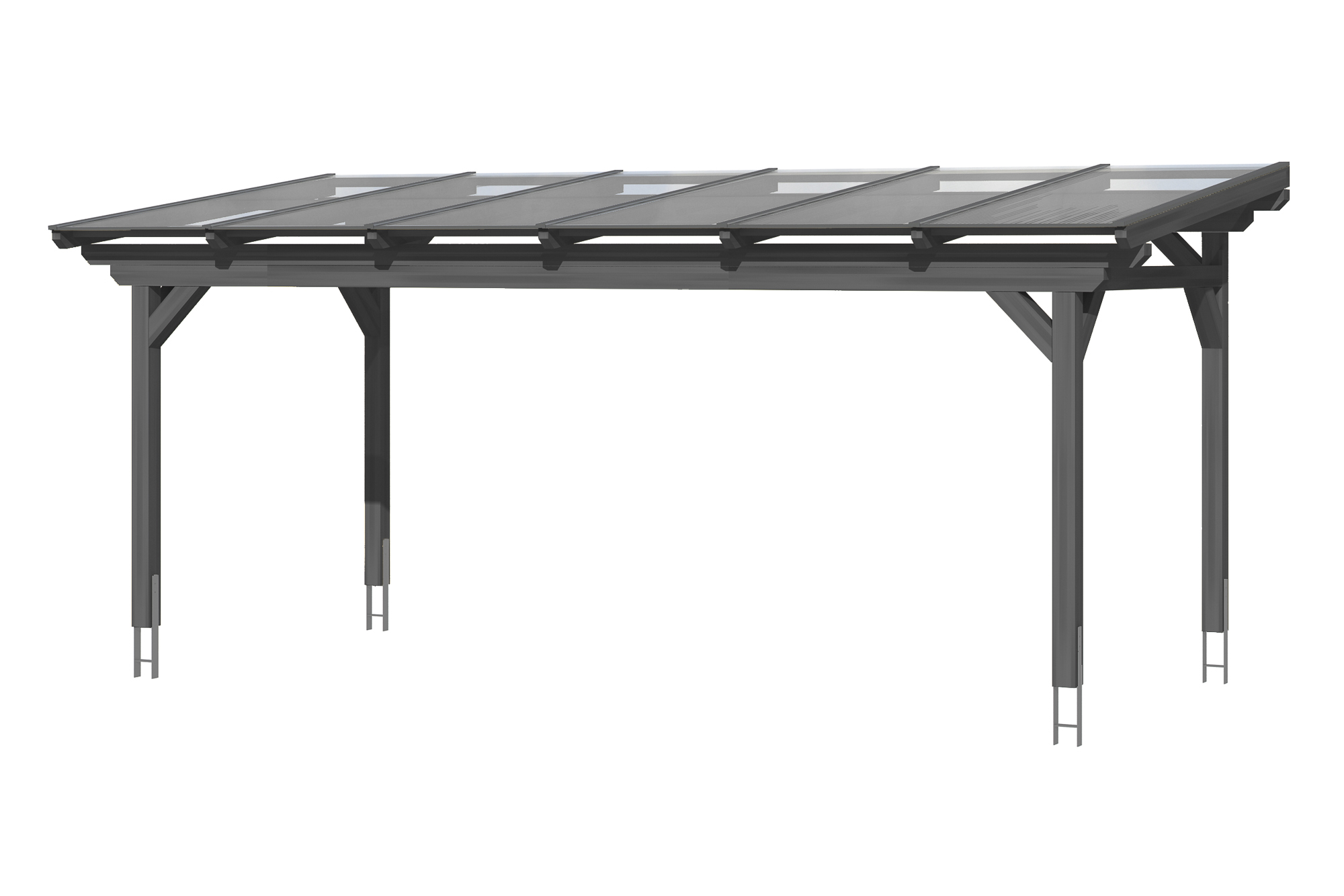 Produktbild: Terrassenüberdachung Sanremo, Breite 648 cm, farblich behandelt in schiefergrau