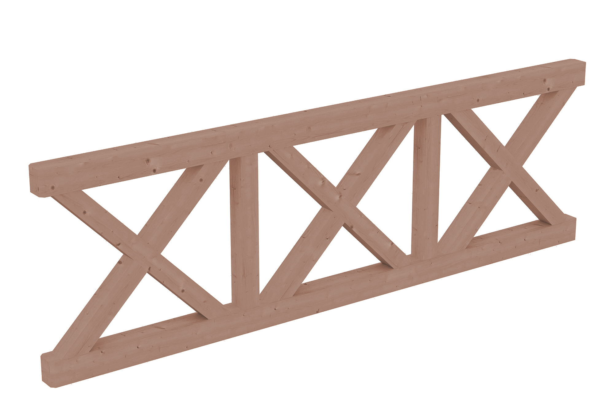 Brüstung Andreaskreuz 270 x 84 cm, Douglasie, natur