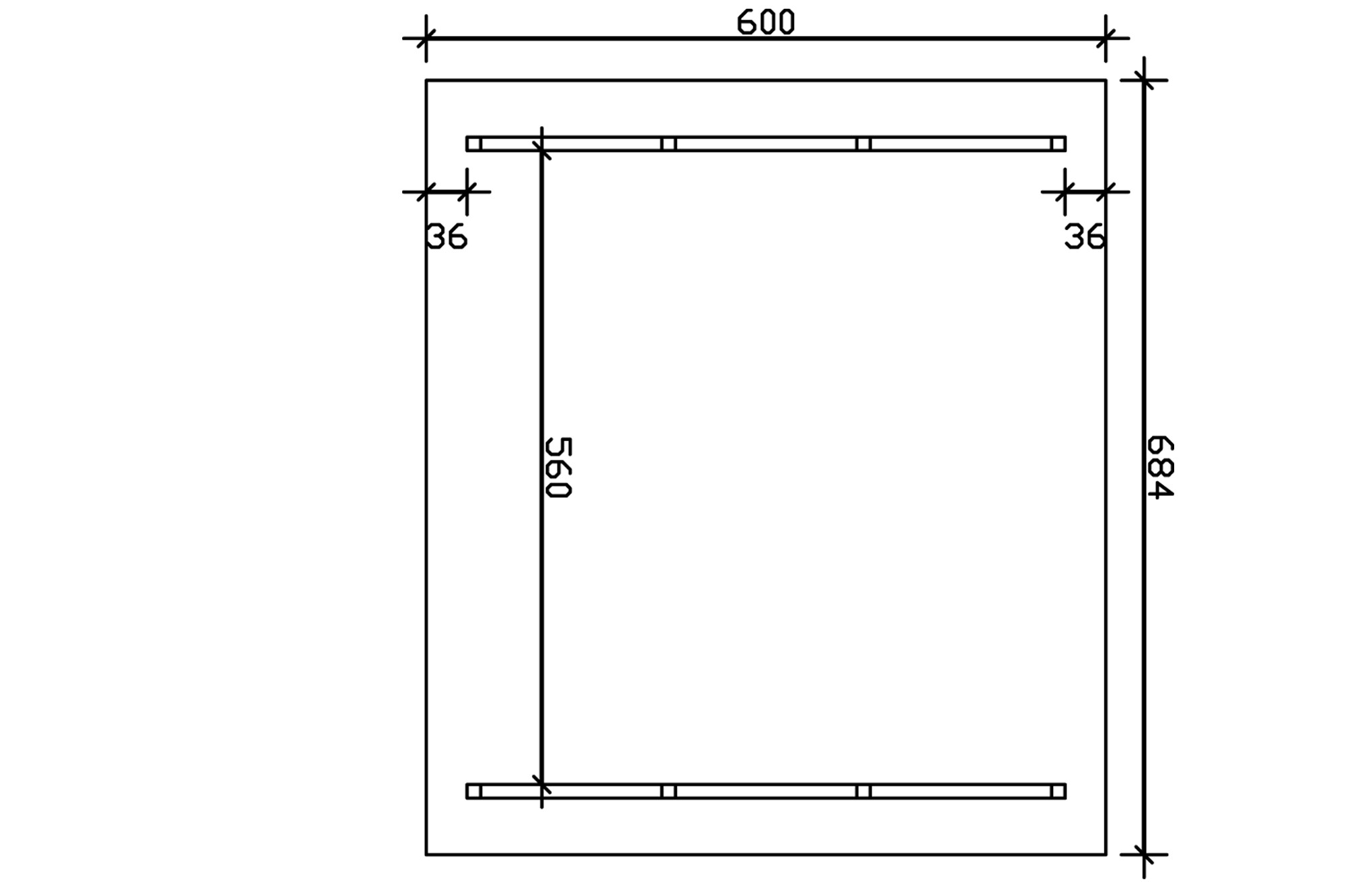 Carport Schwarzwald 684 x 600 cm met dakbetimmering, gelakt in licht eiken