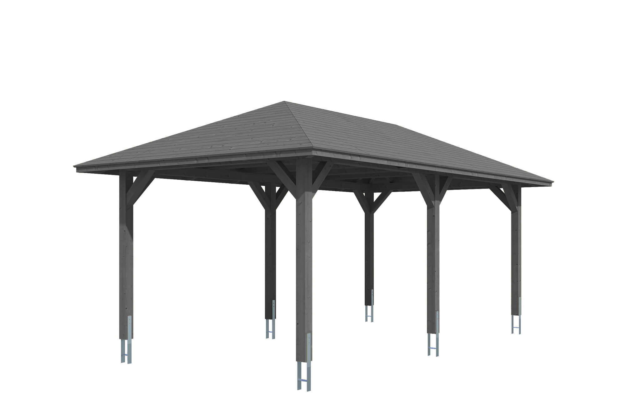 Carport Taunus 374 x 656 cm, schiefergrau