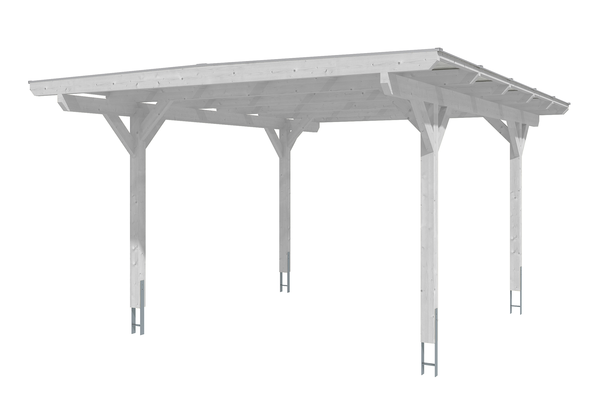 Produktbild: Carport Odenwald 428 x 541 cm, farblich behandelt in weiß