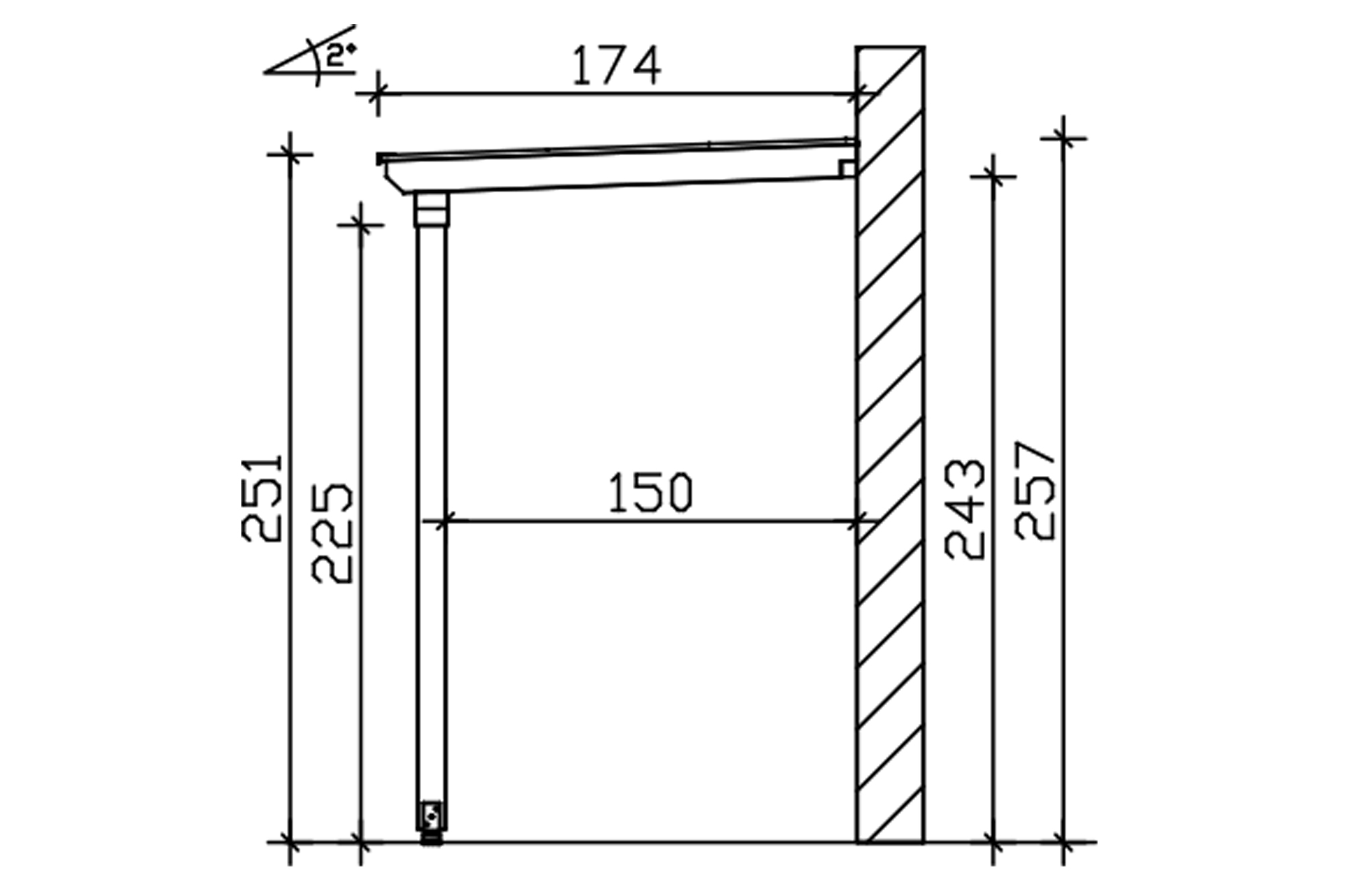Grafik (Schnitt): Vordach Anklam 2 