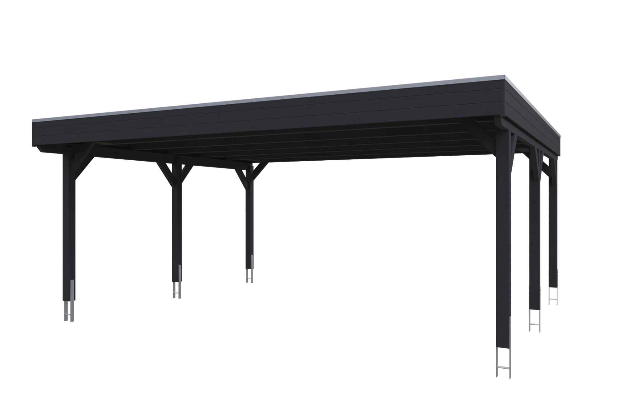 Produktbild: Carport Grunewald 622 x 554 cm, farblich behandelt in anthrazit