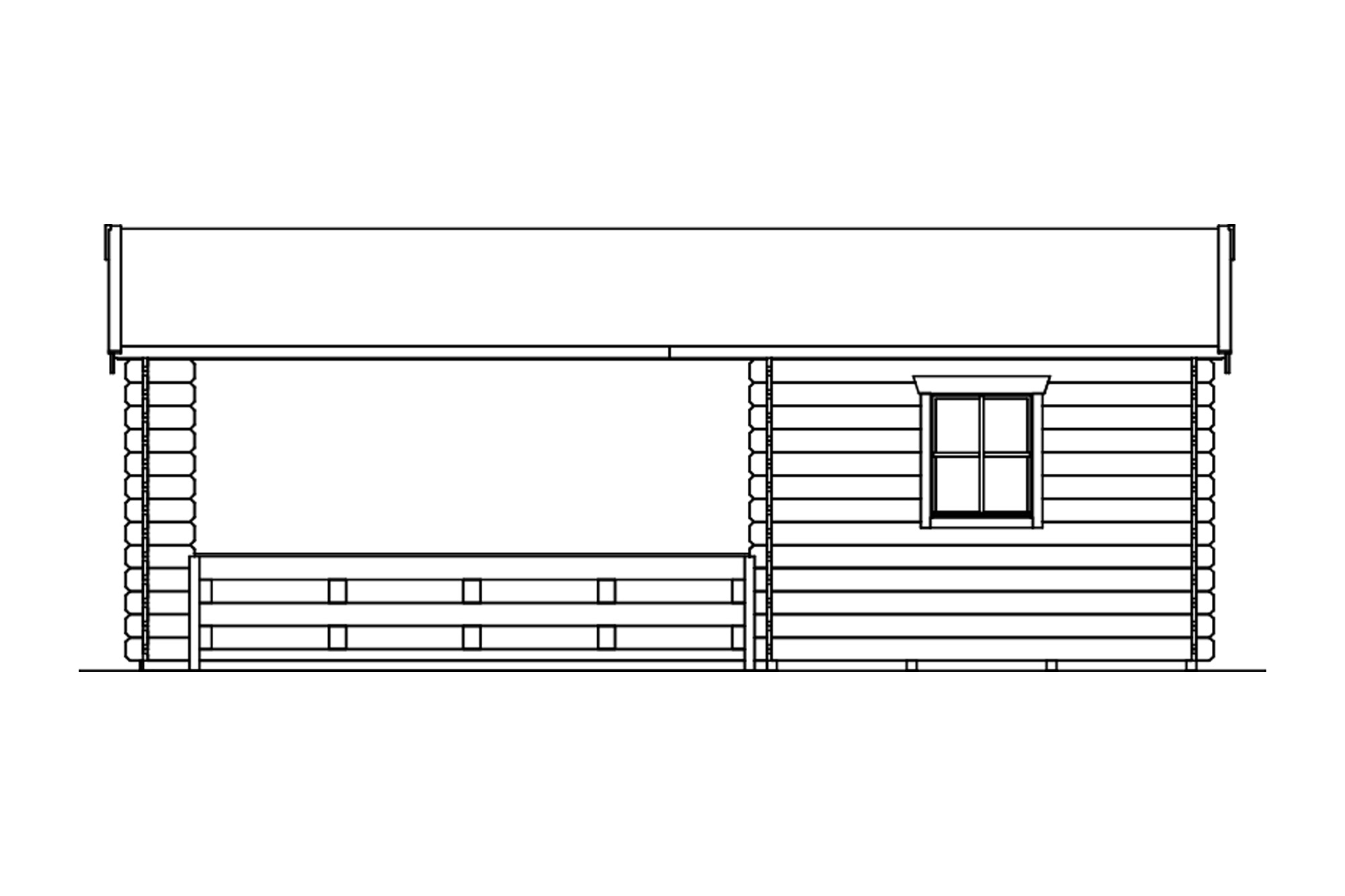Abri de jardin ALICANTE 380x613cm, avec remise 380x250cm, 28mm, non traité