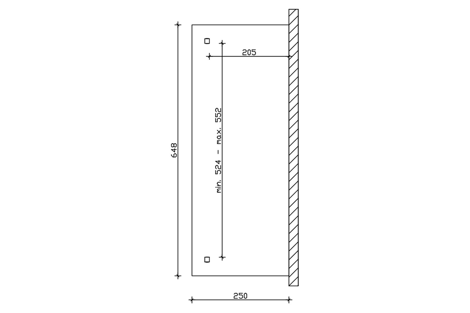 Terrace roof Ancona 648 x 250 cm, glulam, untreated