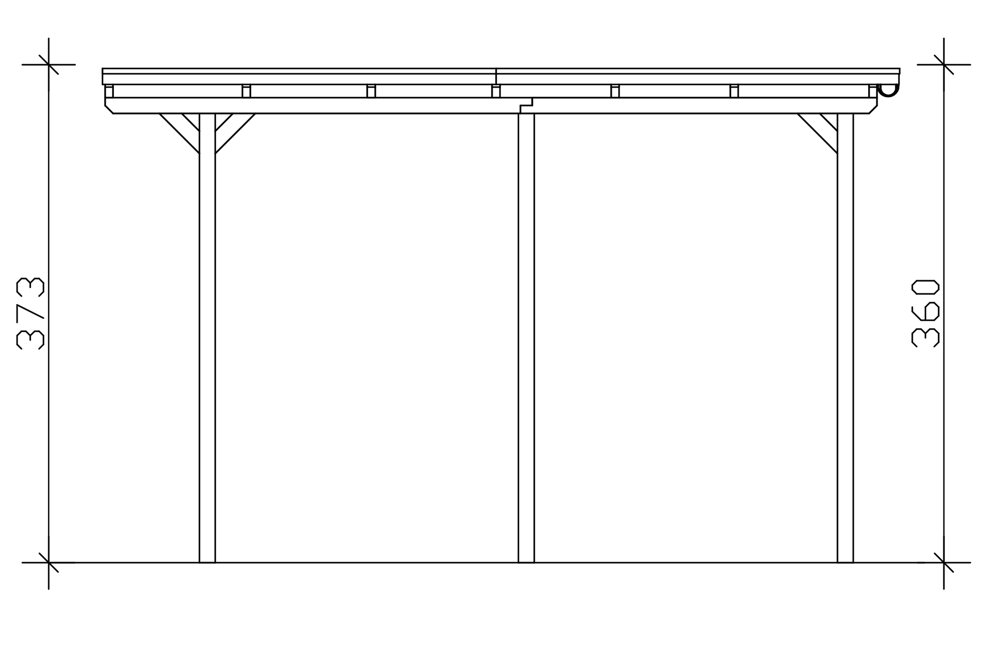 Carport Emsland Caravan 402 x 604 cm, panneaux de toit en acier avec voile de condensation antique, naturel