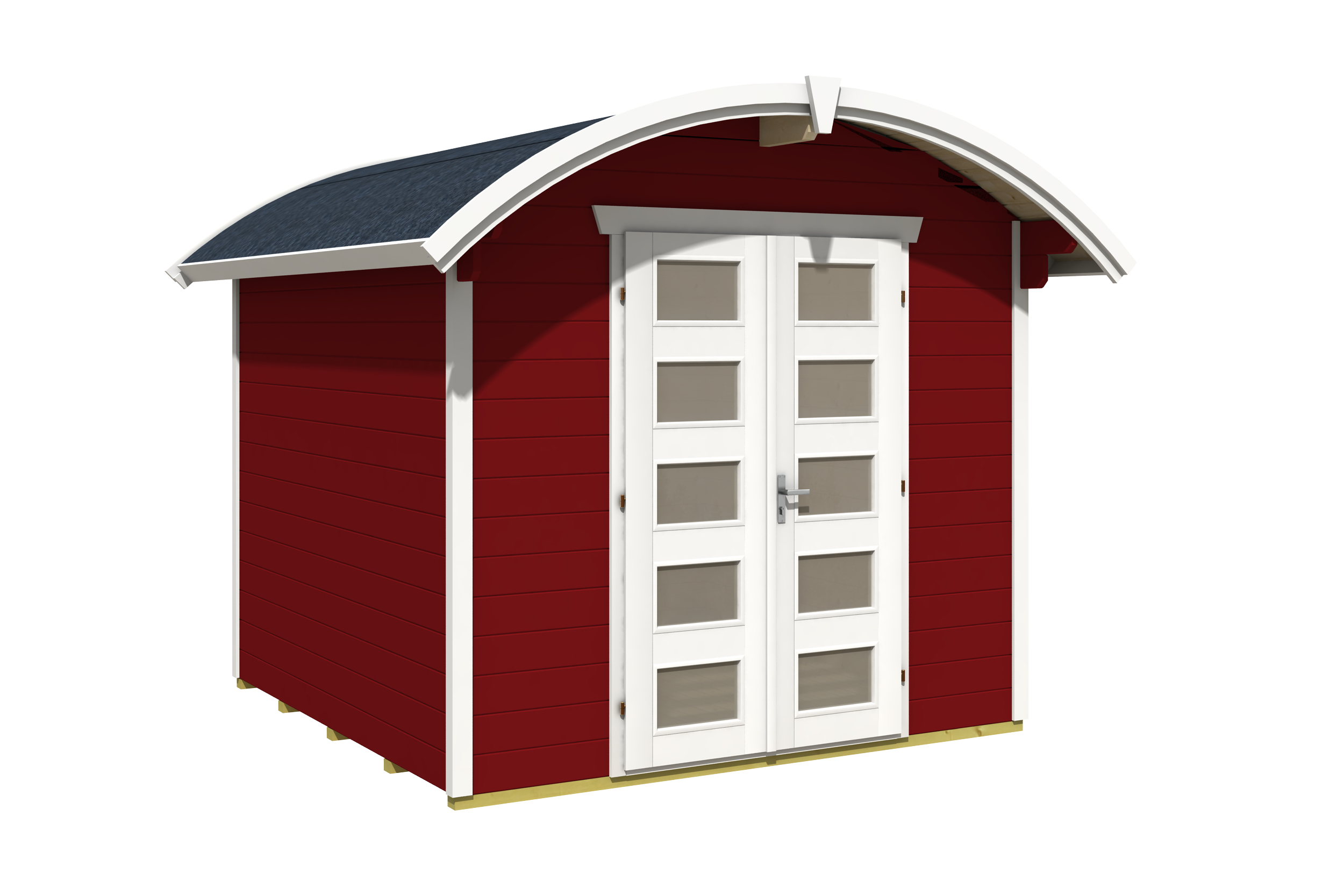 Abri de jardin DELFT 250x250cm, 28mm, traitement coloré rouge suédois