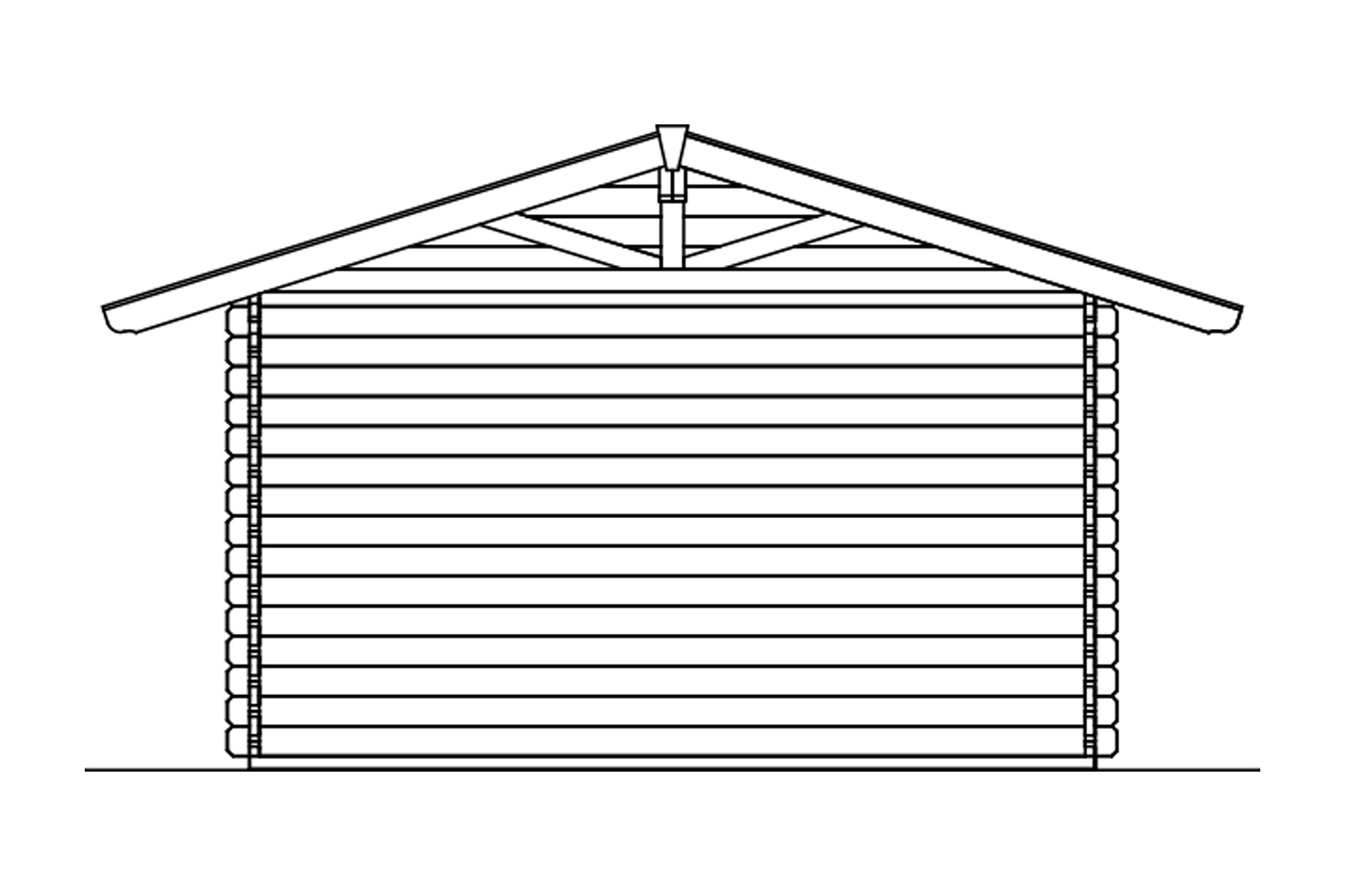 Abri de jardin DAVOS 1, 380x300cm, 45mm, non traité