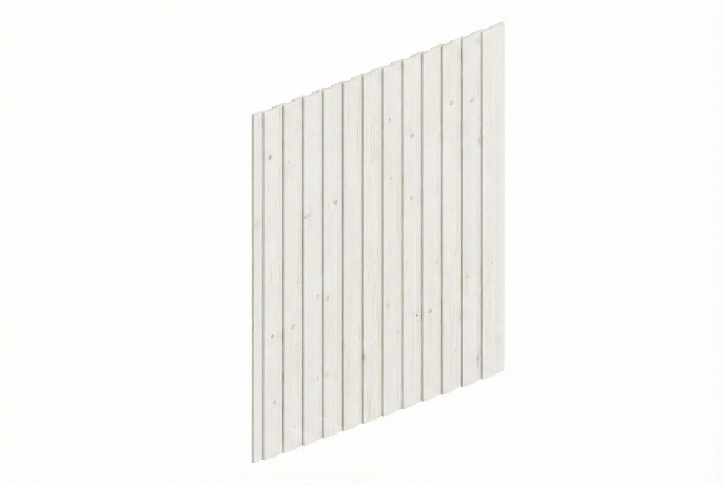 Paroi latérale panneaux à lattes verticales 230 x 330 cm, épicéa, blanc