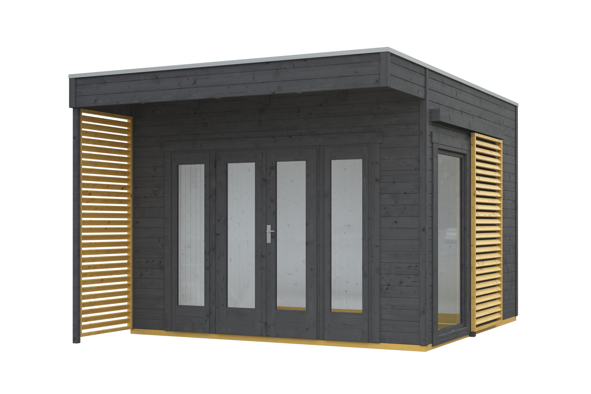 Summer house Tokio 2, 340 x 340 cm, insulated, slate-grey