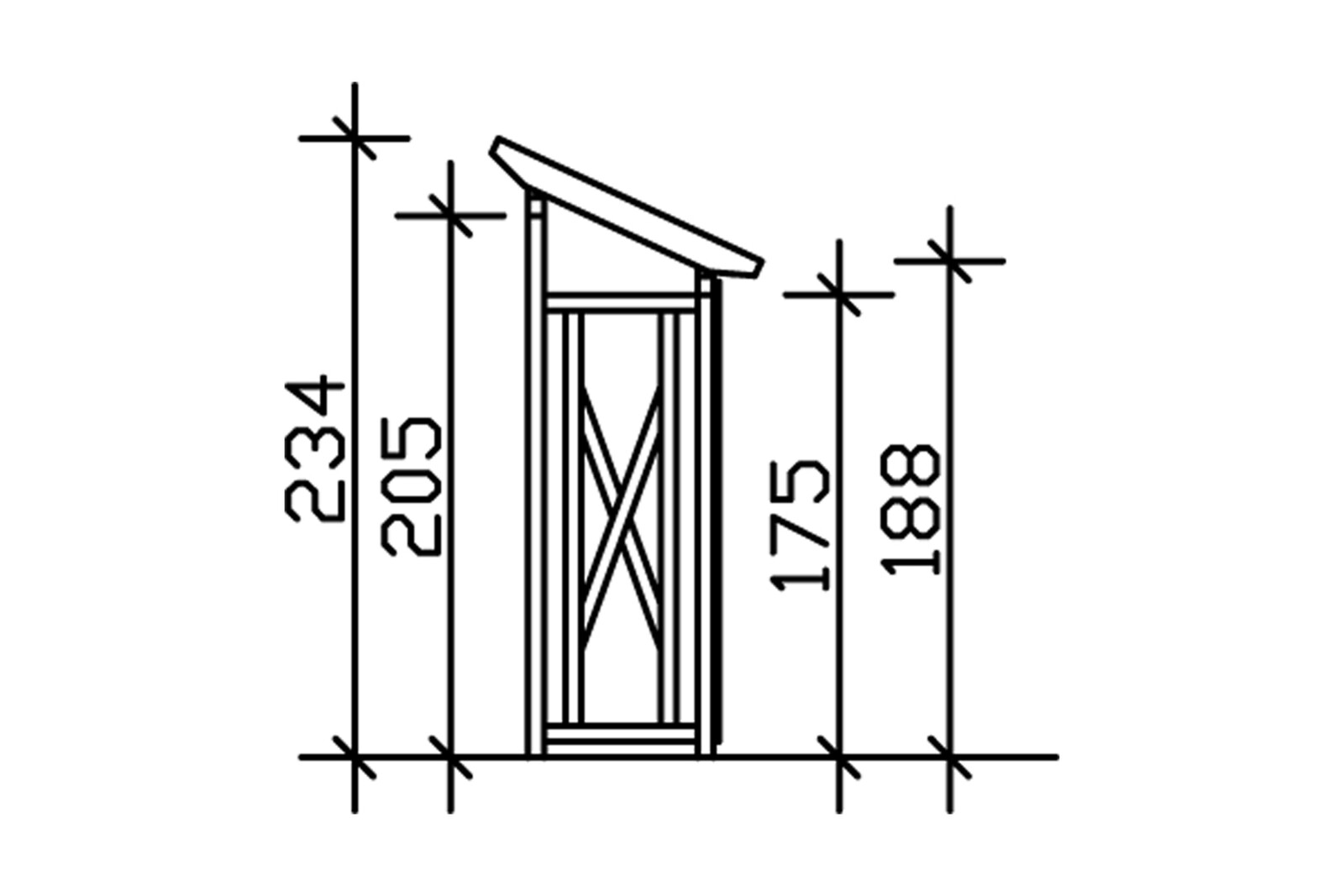 Holzunterstand Lars 1, 240 x 102 cm, natur