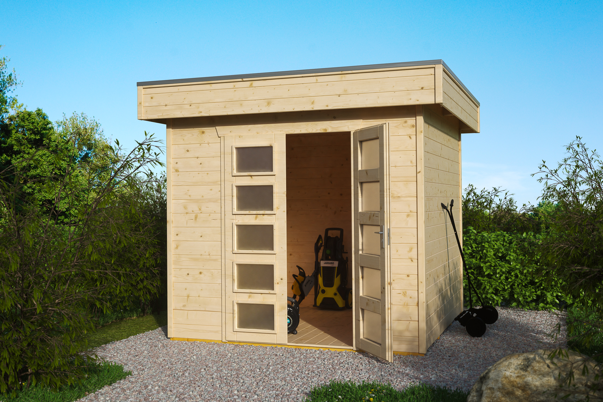 Tuinhuis Venlo 1, 28mm 250 x 250 cm, onbehandeld
