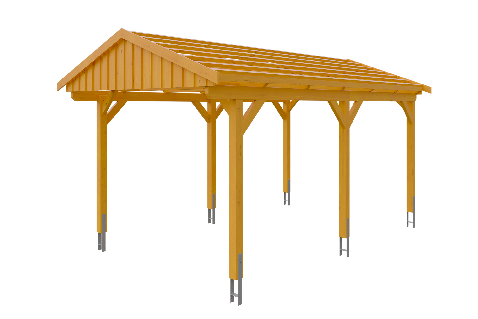 Produktbild: Carport Fichtelberg 317 x 566 cm, farblich behandelt in eiche hell, mit Dachlatten