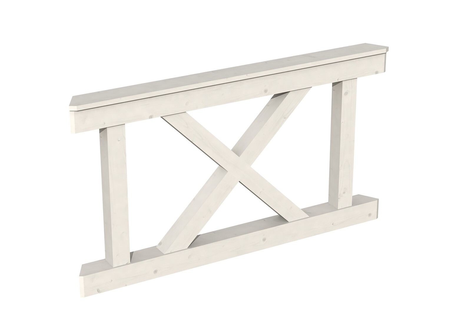 Brüstung Andreaskreuz 150 x 84 cm, Fichte, weiß