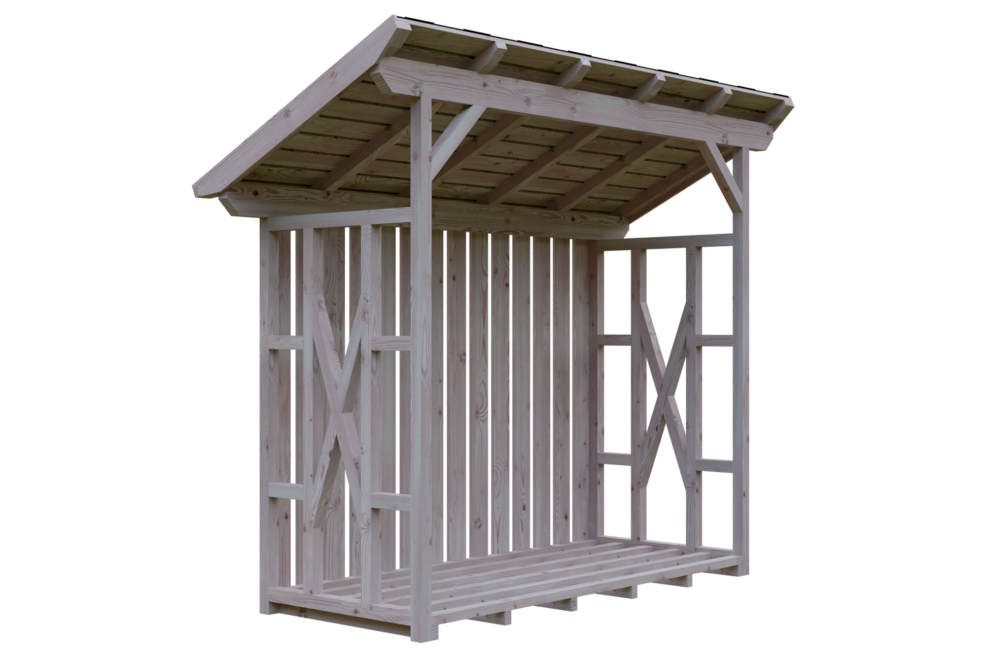 Abri bûches LARS 2, 290x128cm, non traité