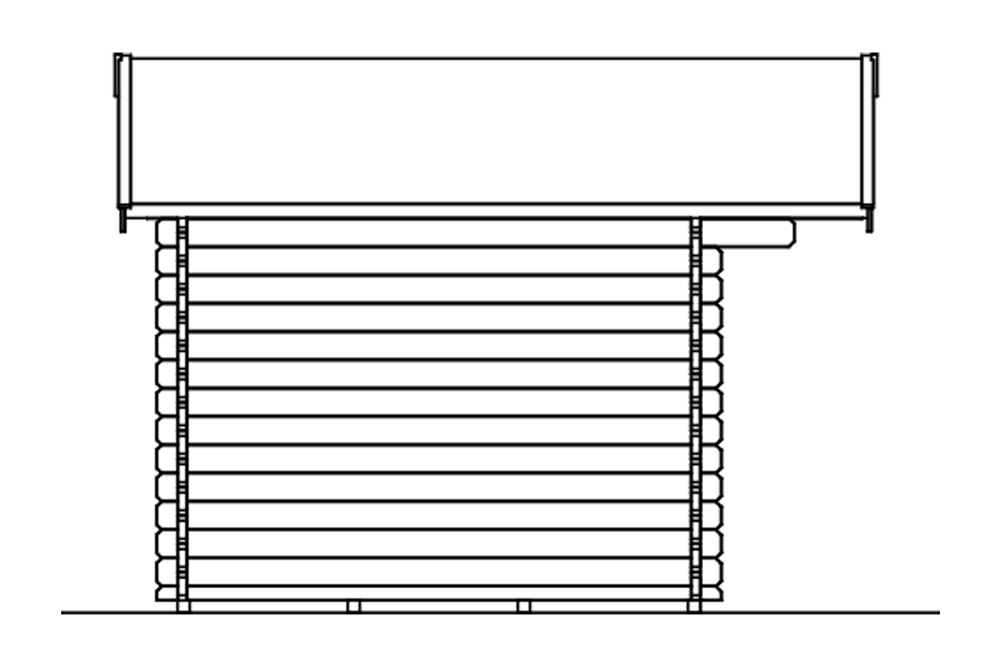 Abri de jardin LANGESUND 340x250cm, 45mm, non traité