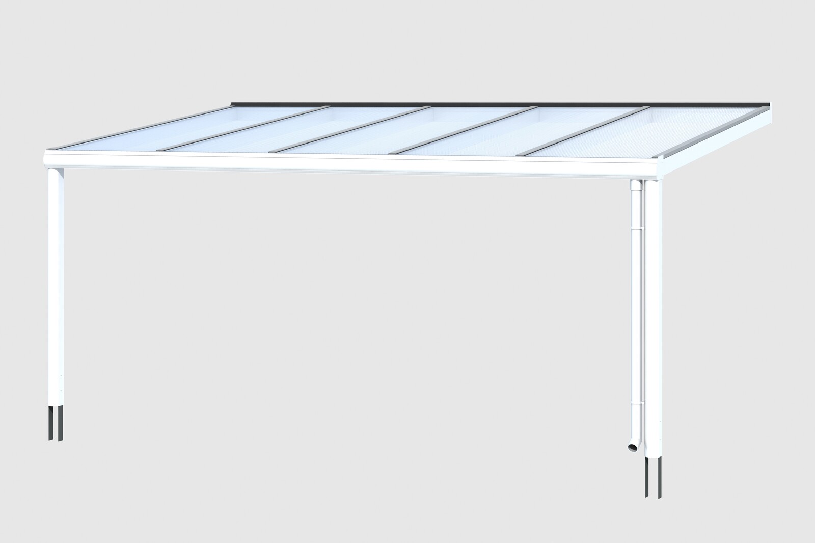 Terrace roof Genua 541 x 257 cm, Aluminium, white