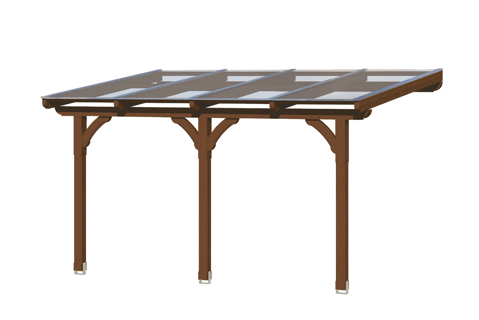 Produktbild: Terrassenüberdachung Rimini, Breite 434 cm, farblich behandelt in nussbaum